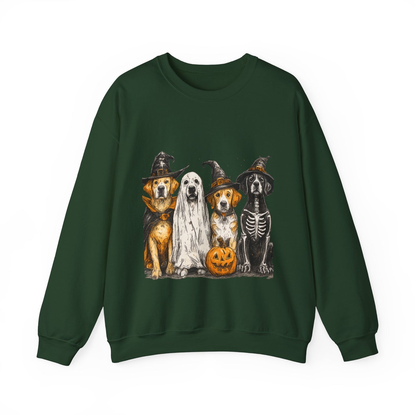 Halloween Dog-Themed Sweatshirt, Cozy Fall Apparel, Unisex Crewneck, Pet Lover Gift, Spooky Season Fashion