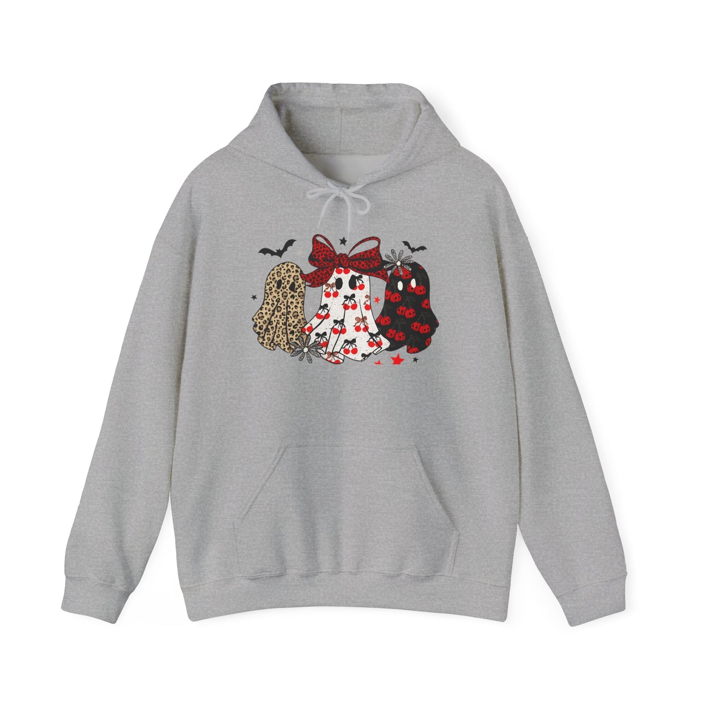 Cute Graphic Hooded Sweatshirt for Women, Cozy Casual Wear, Perfect for Halloween, Bat and Pumpkin Design, Fall Fashion