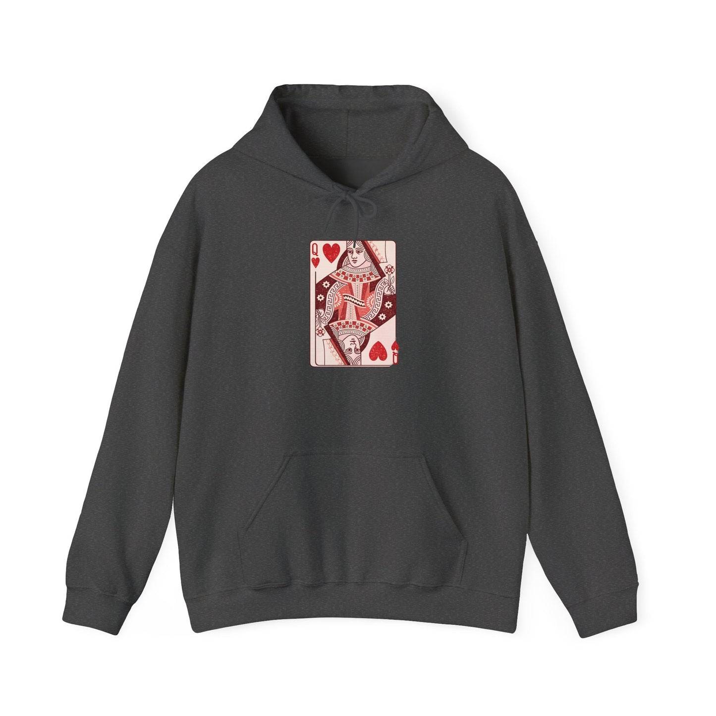 Queen of Hearts Hoodie – Vintage Playing Card Graphic Sweatshirt