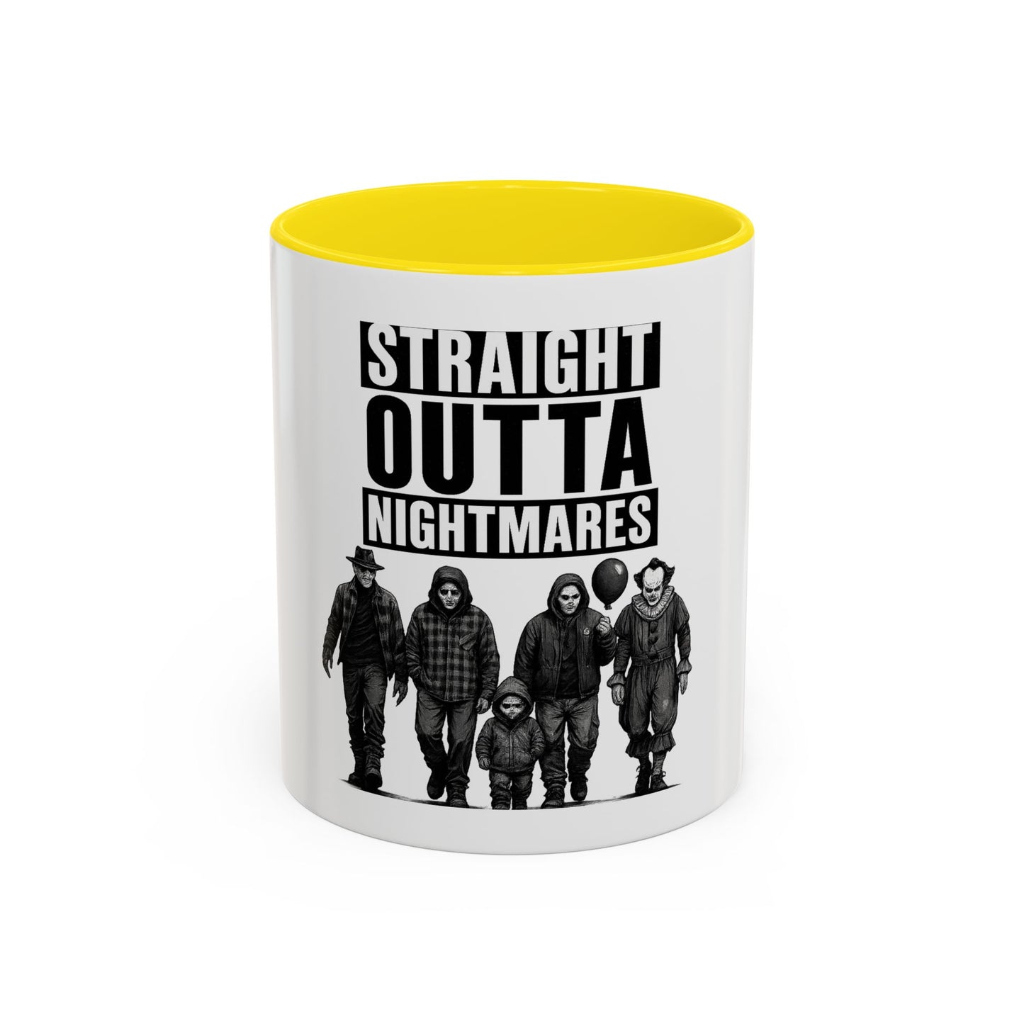 Straight Outta Nightmares Accent Coffee Mug | Spooky Mug, Horror Coffee Cup, Unique Gift for Halloween, Funware, Collectible Tea Mug