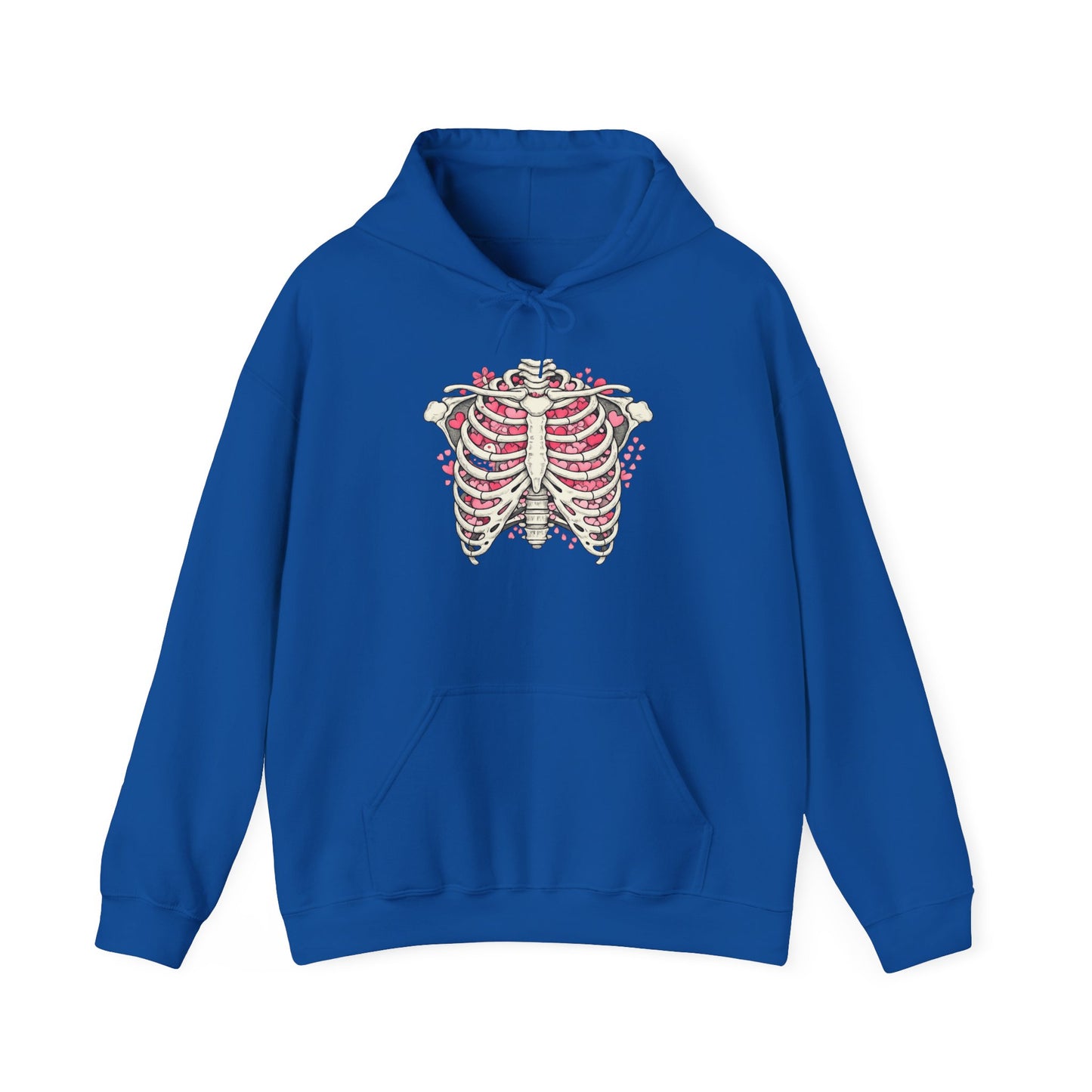 Ribcage Bloom Hoodie — Floral Skeleton Chest Graphic Sweatshirt
