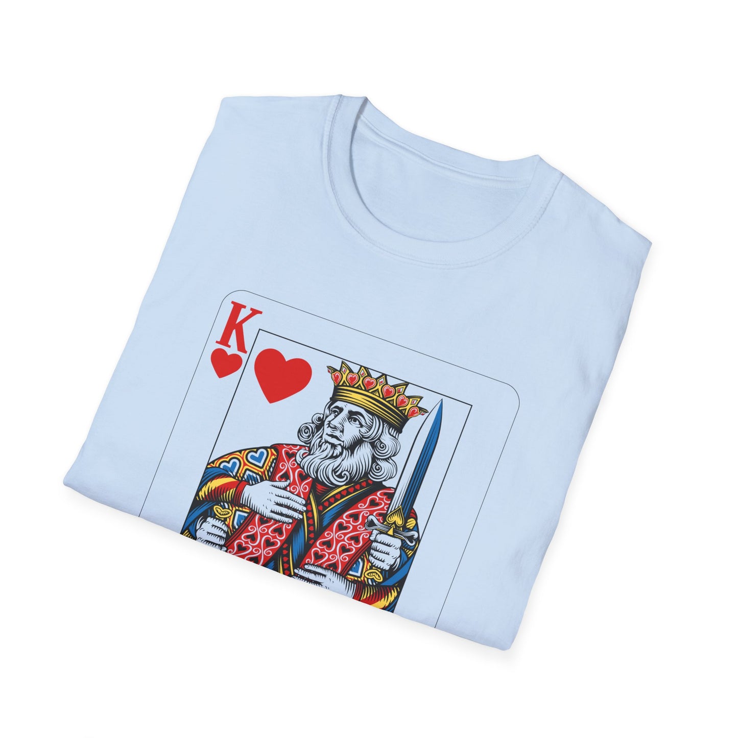 Valentines King of Hearts Unisex T-Shirt - Playful Card Design for Game Night