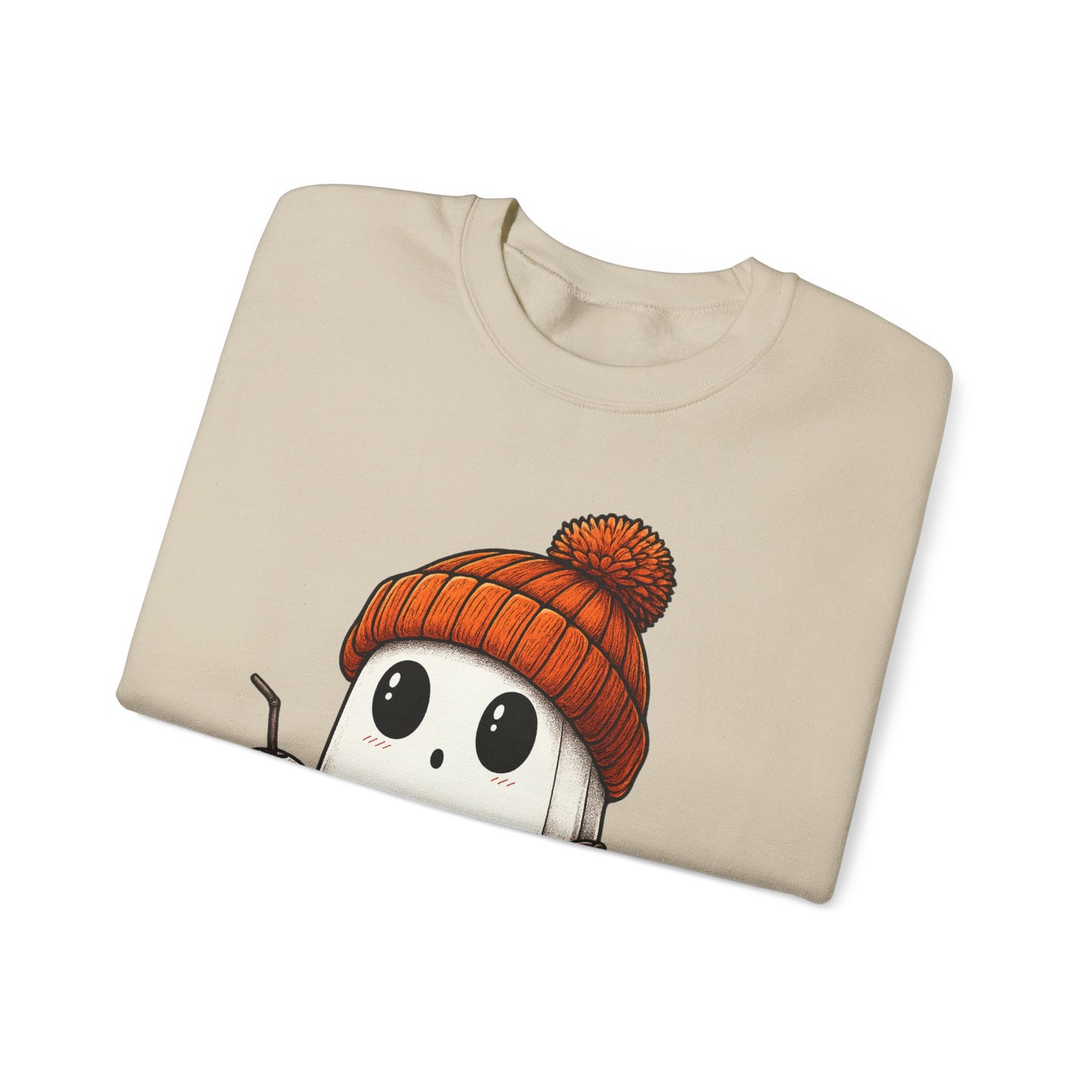 Cute Ghost Halloween Sweatshirt, Unisex Crewneck, Spooky Season Apparel, Fall Fashion, Cozy Pumpkin Sweater