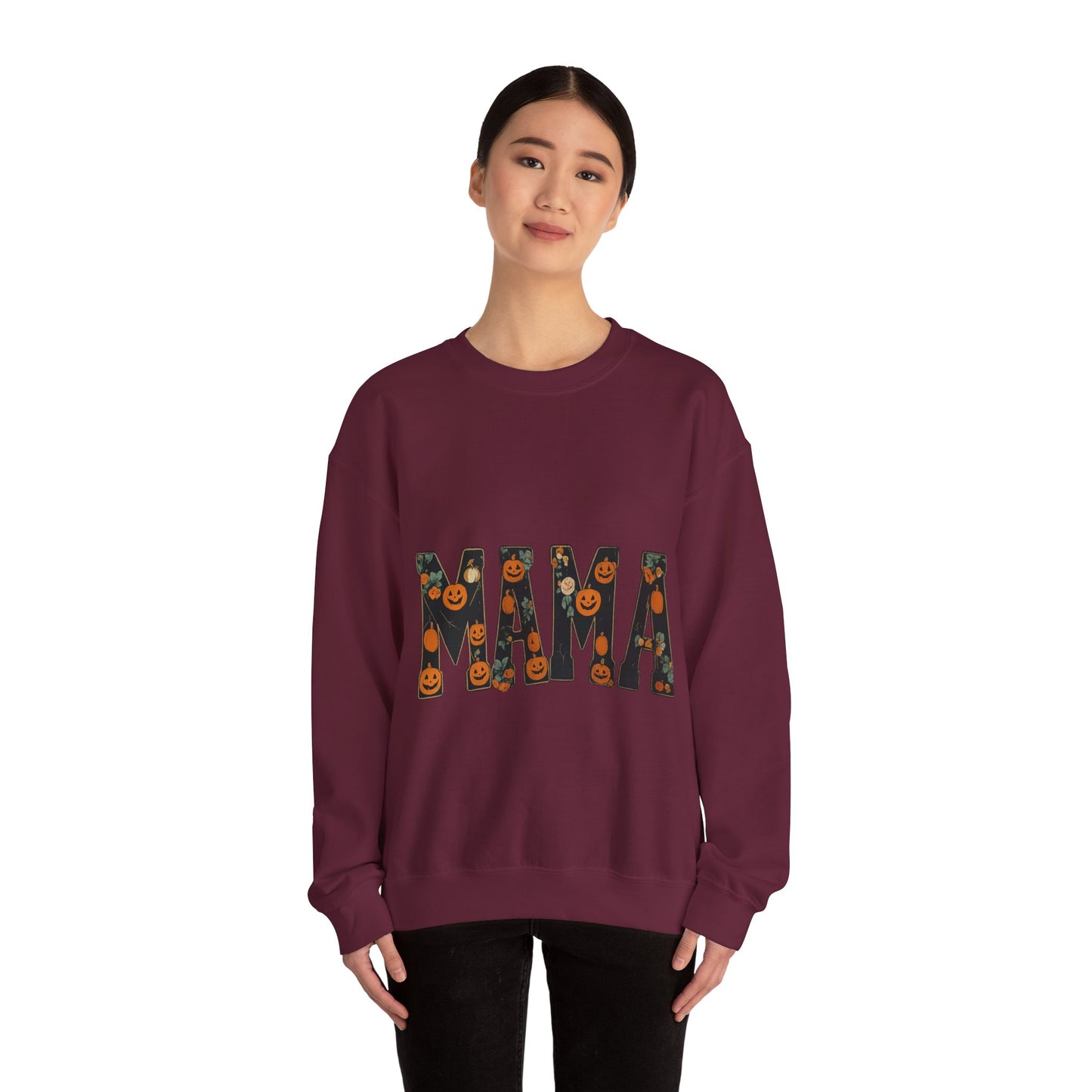 Mama Pumpkin Crewneck Sweatshirt, Fall Fashion, Halloween Gift, Cozy Sweatshirt, Casual Wear, Gift for Moms