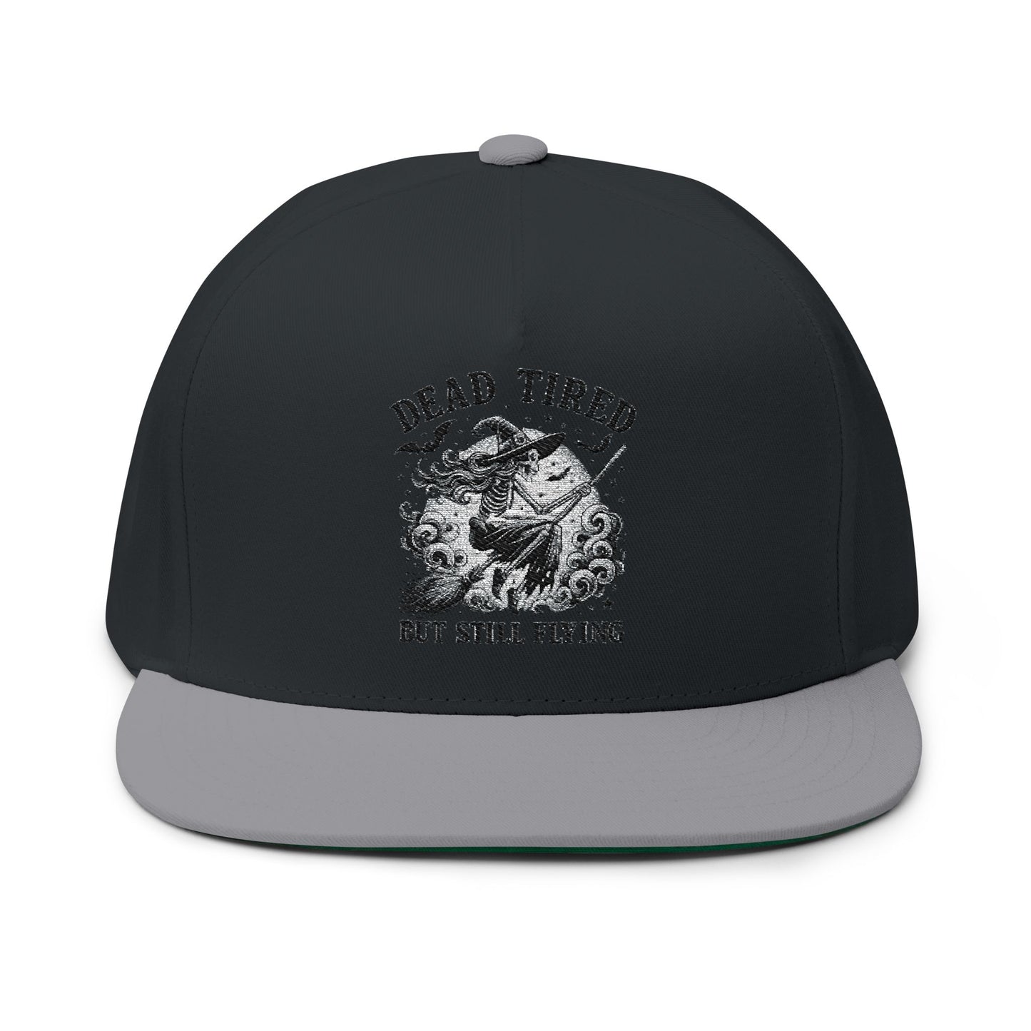 Embroidered Flat Bill Cap, Stylish Snapback, Dead Tired Design, Perfect for Casual Wear, Great Gift for Friends