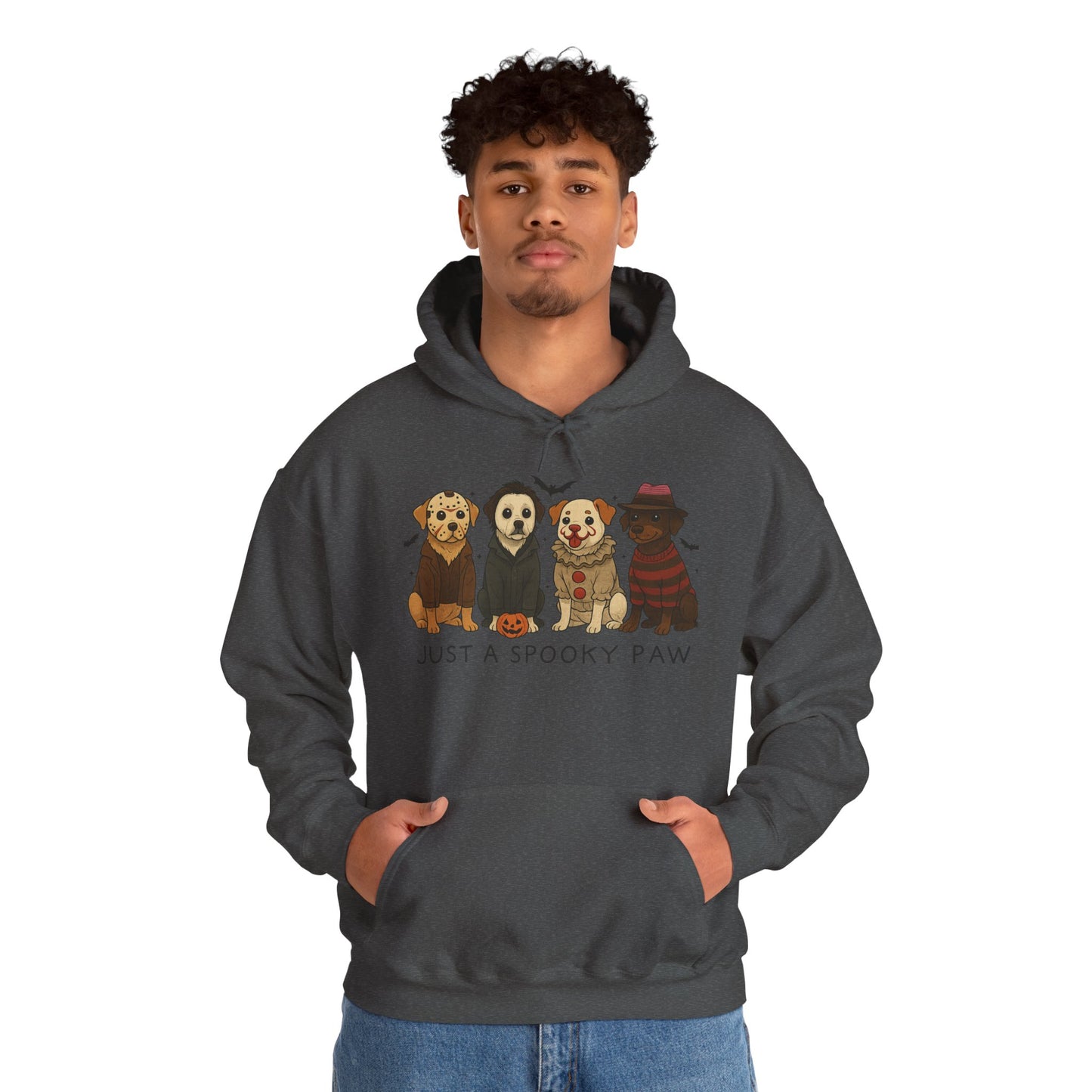 Spooky Paws Unisex Hoodie - Halloween Dog Lover Sweatshirt, Cozy Fall Apparel, Pet Themed Clothing, Gift for Dog Owners, Spooky Season Style