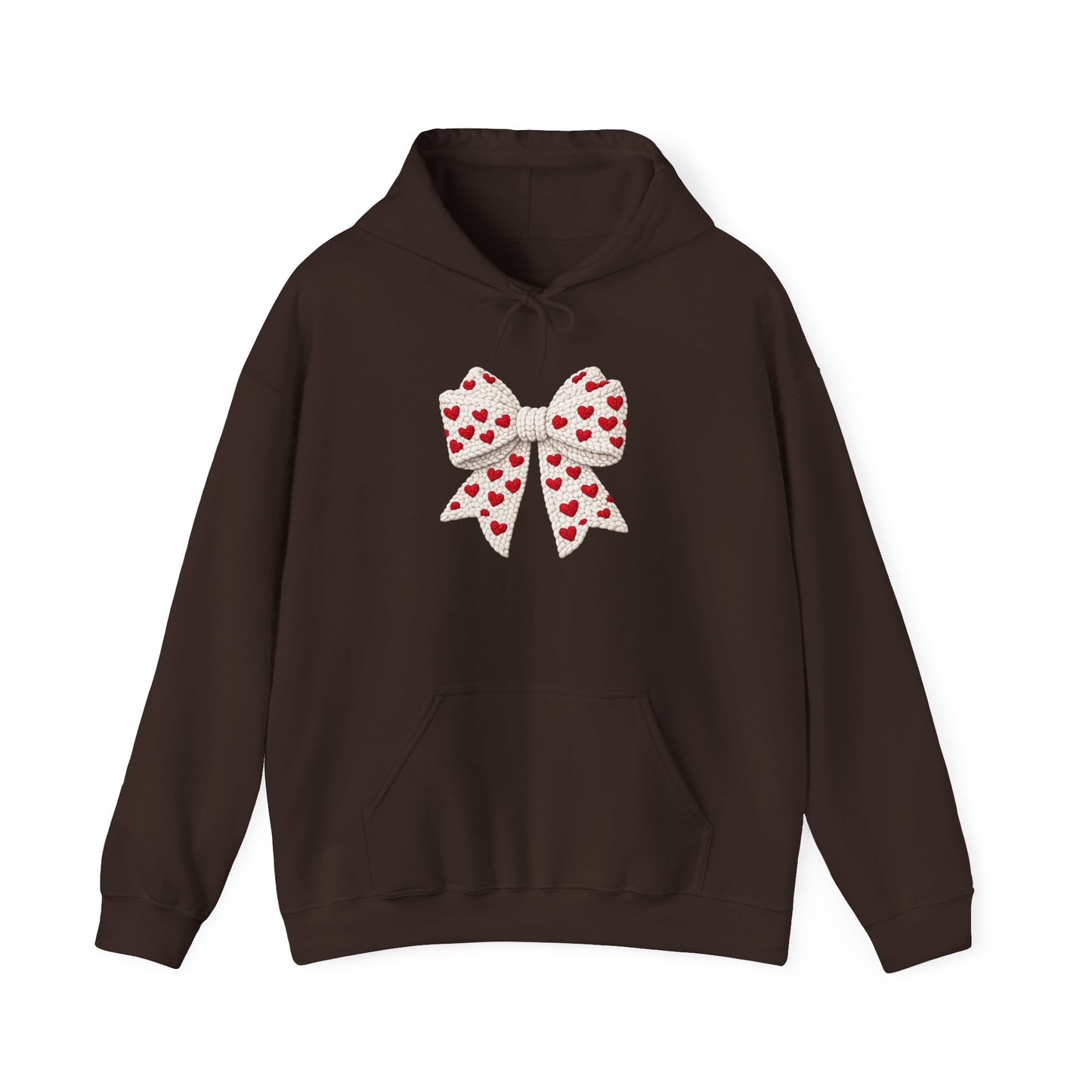Valentine Heart Bow Hoodie — Cute Red Heart Ribbon Pullover