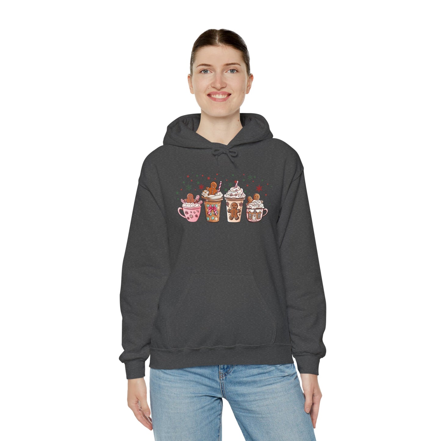 Gingerbread Coffee Holiday Hoodie - Cozy Xmas Sweatshirt, Cute Winter Gift, Christmas Apparel, Festive Layering Pullover