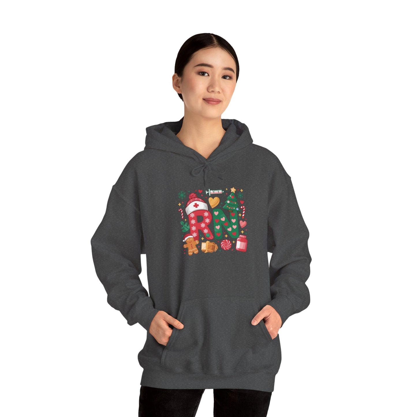 Festive Cozy Hooded Sweatshirt, Holiday Sweatshirt, Christmas Gift, Unisex Hoodie, Seasonal Wear, RN Design