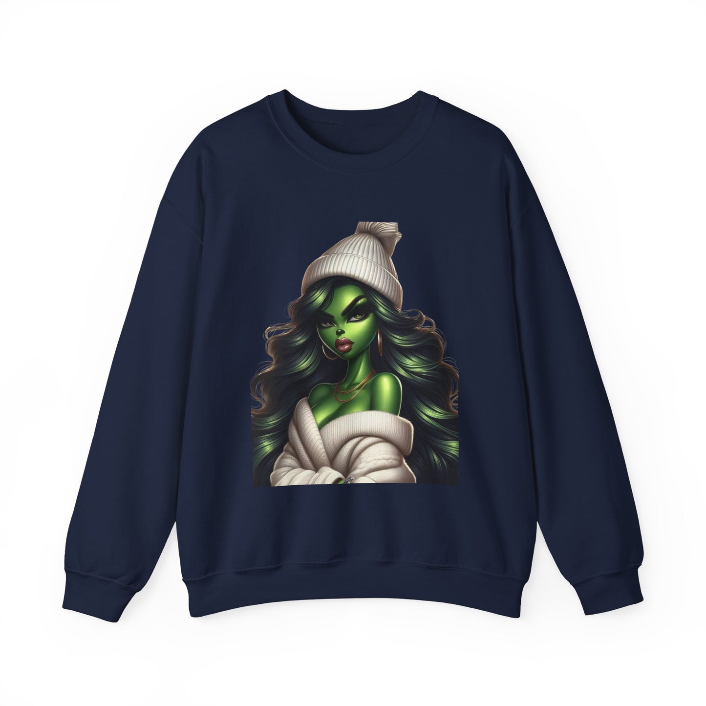 Green Witch Portrait Crewneck Sweatshirt