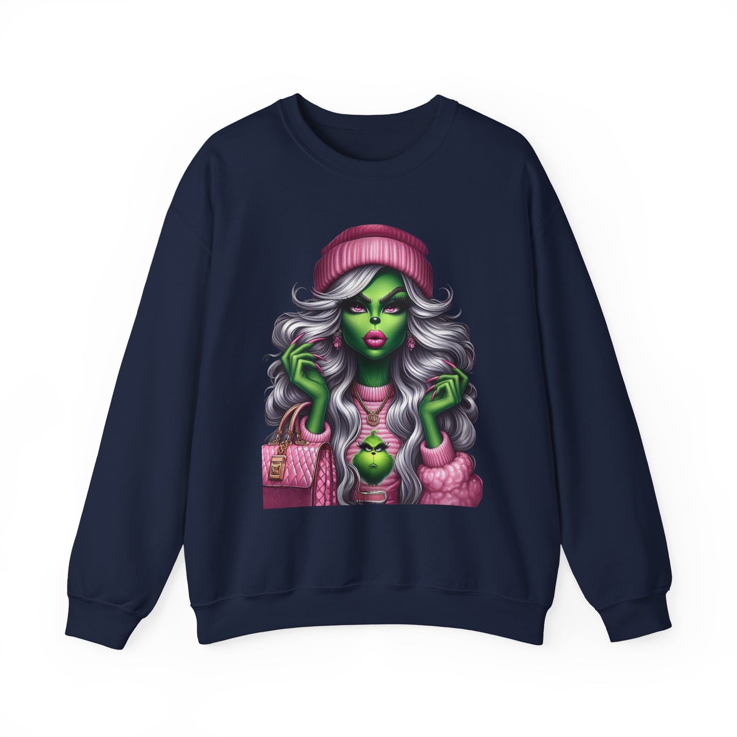 Witchy Glam Crewneck Sweatshirt – Green Glamour Girl Design