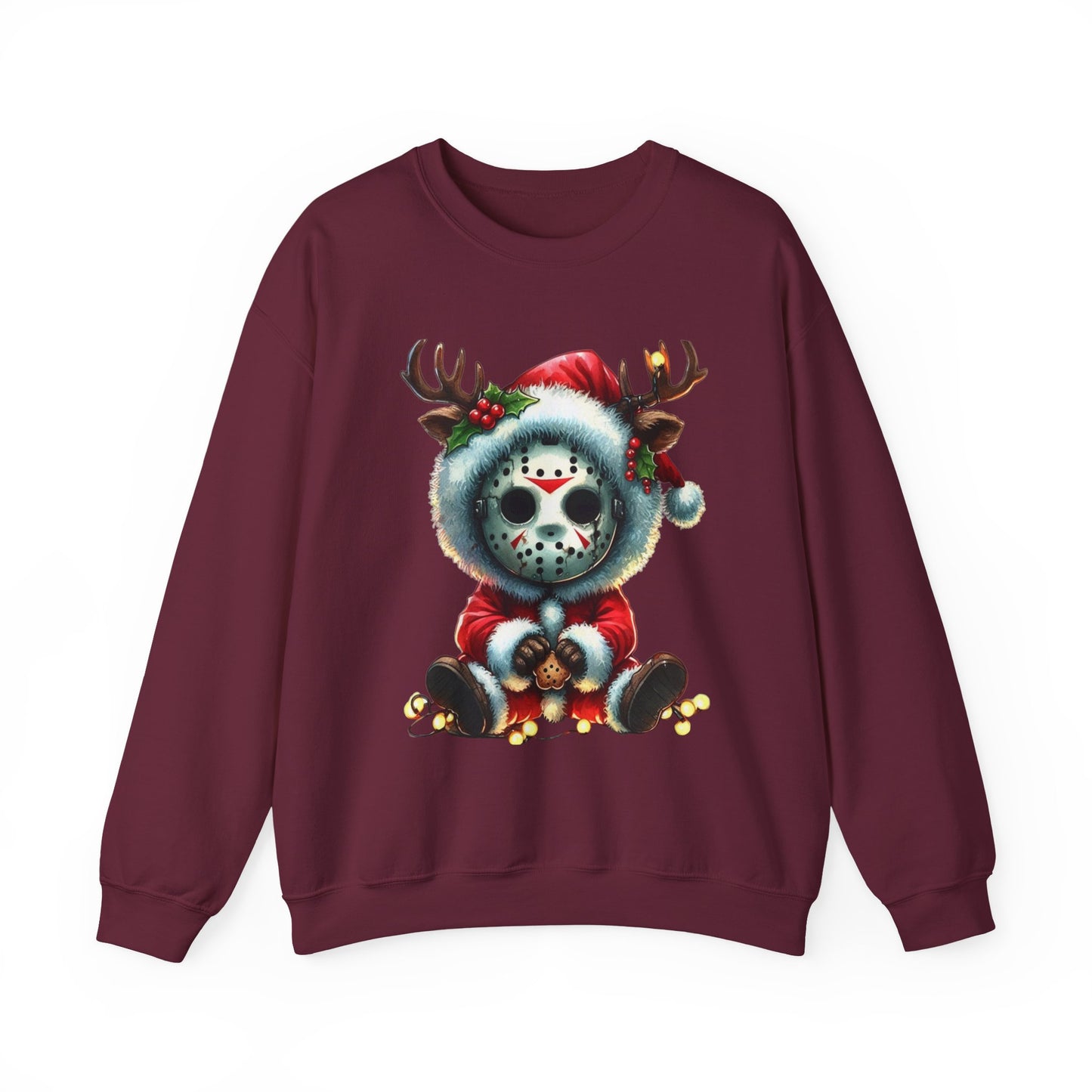 Christmas Jason Mask Sweatshirt — Cute Horror Holiday Crewneck