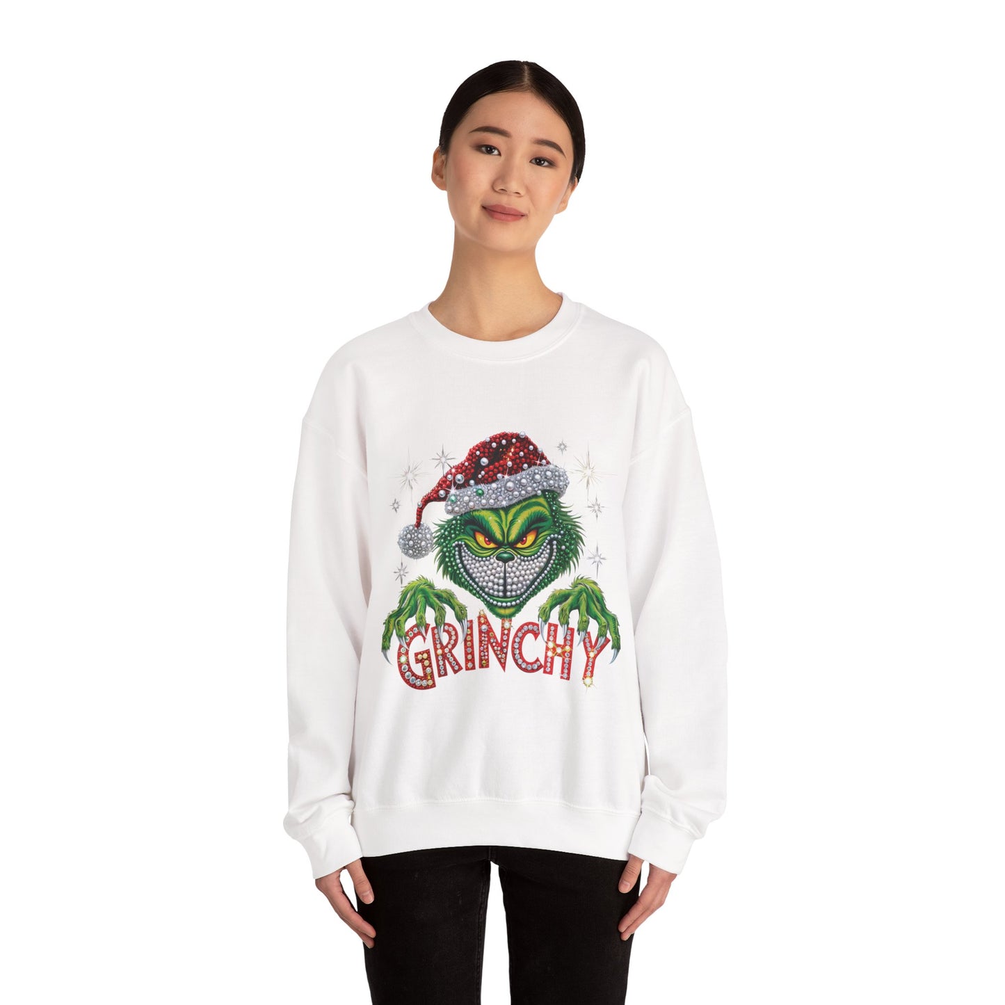 Grinchy Holiday Sweatshirt — Vintage Grinch Santa Crewneck