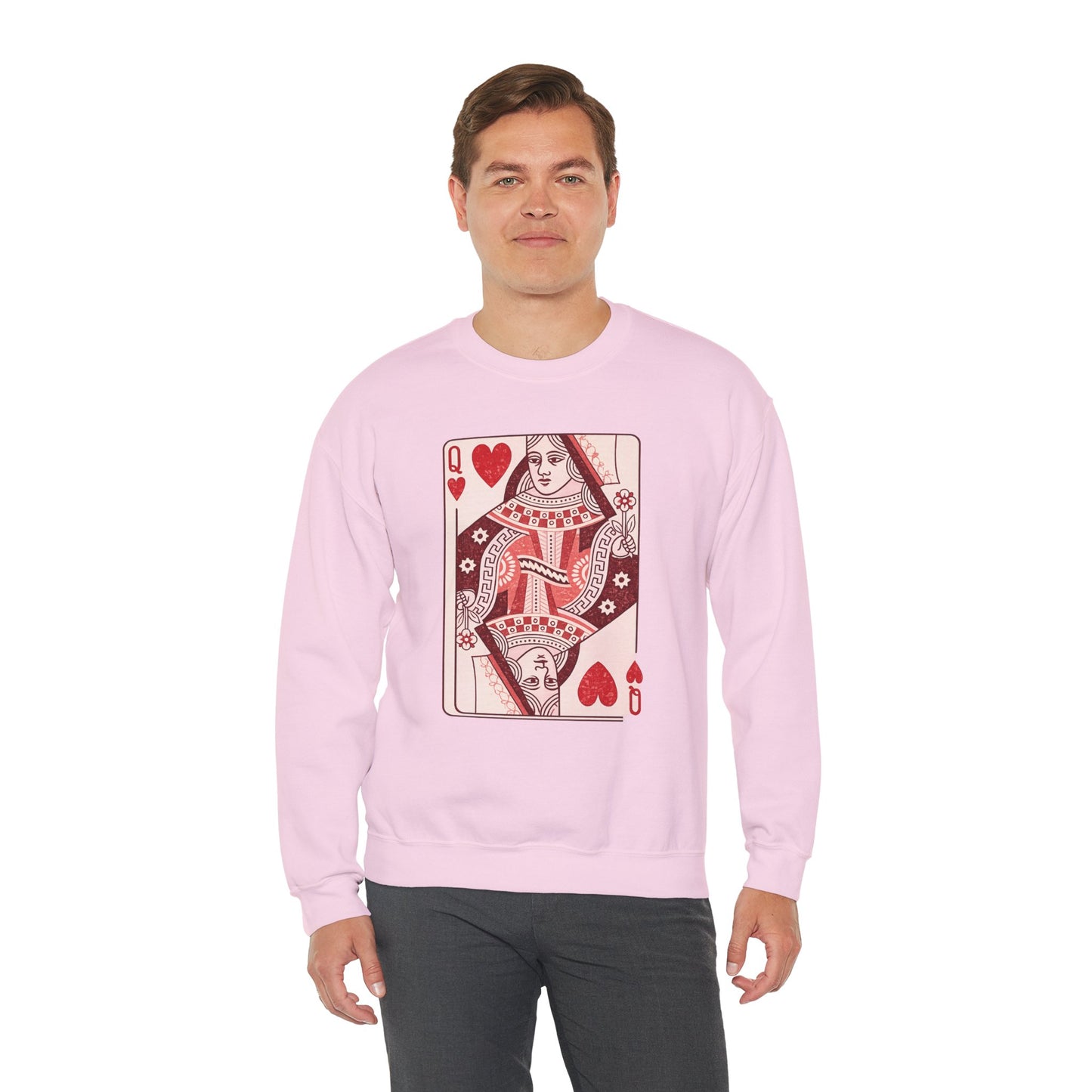 Queen of Hearts Crewneck Sweatshirt – Playing Card Graphic