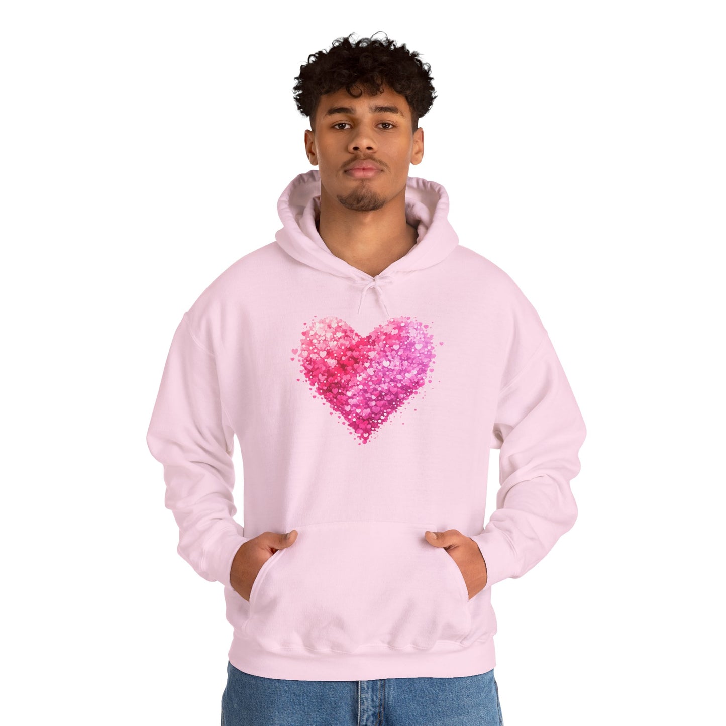 Cupid Skeleton Hoodie — Gothic Valentine Skeleton with Pink Hearts Pullover