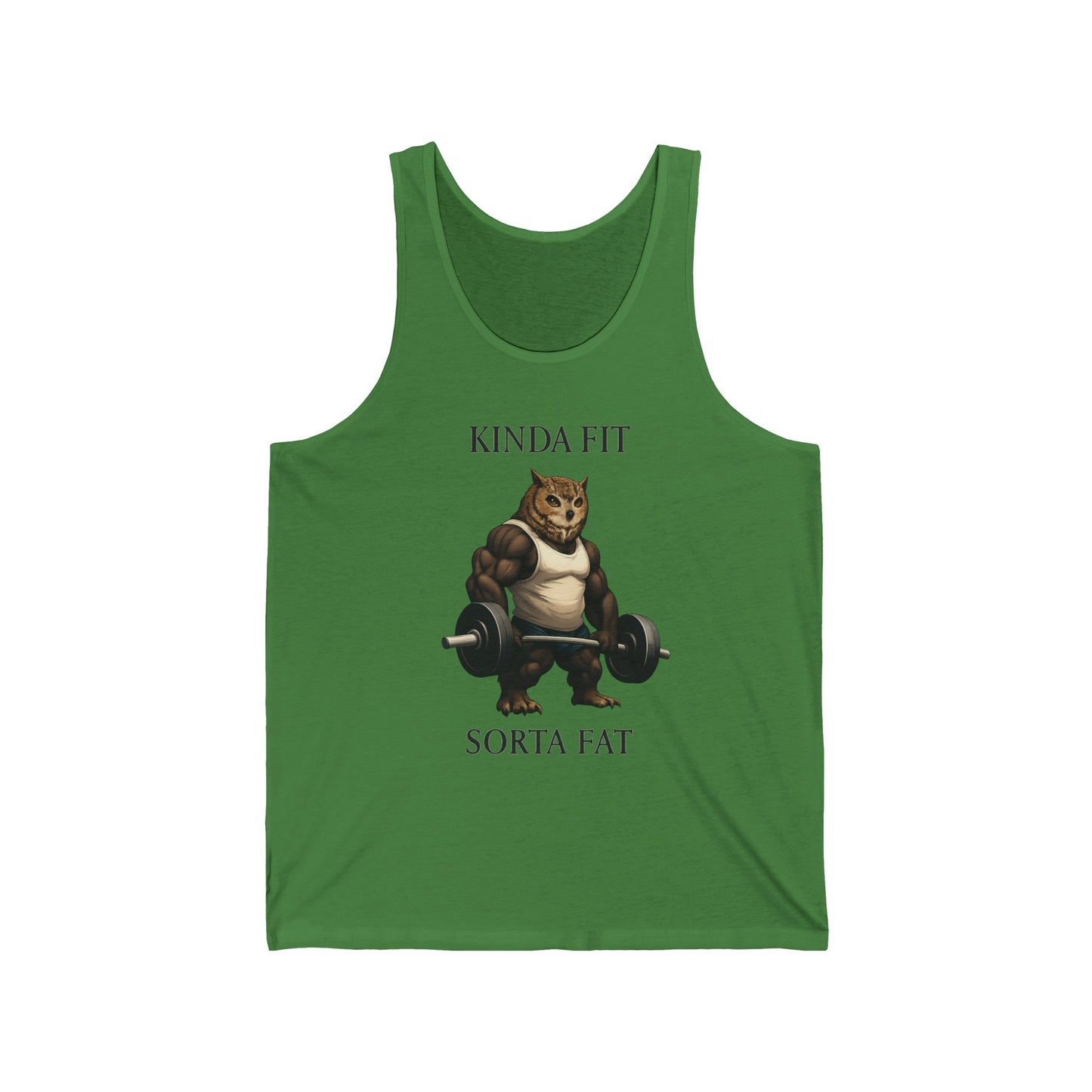 Funny Bear Weightlifting Tank Top — "Kinda Fit, Sorta Fat" Gym Tank