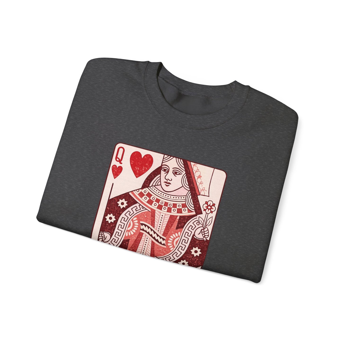 Queen of Hearts Crewneck Sweatshirt – Playing Card Graphic