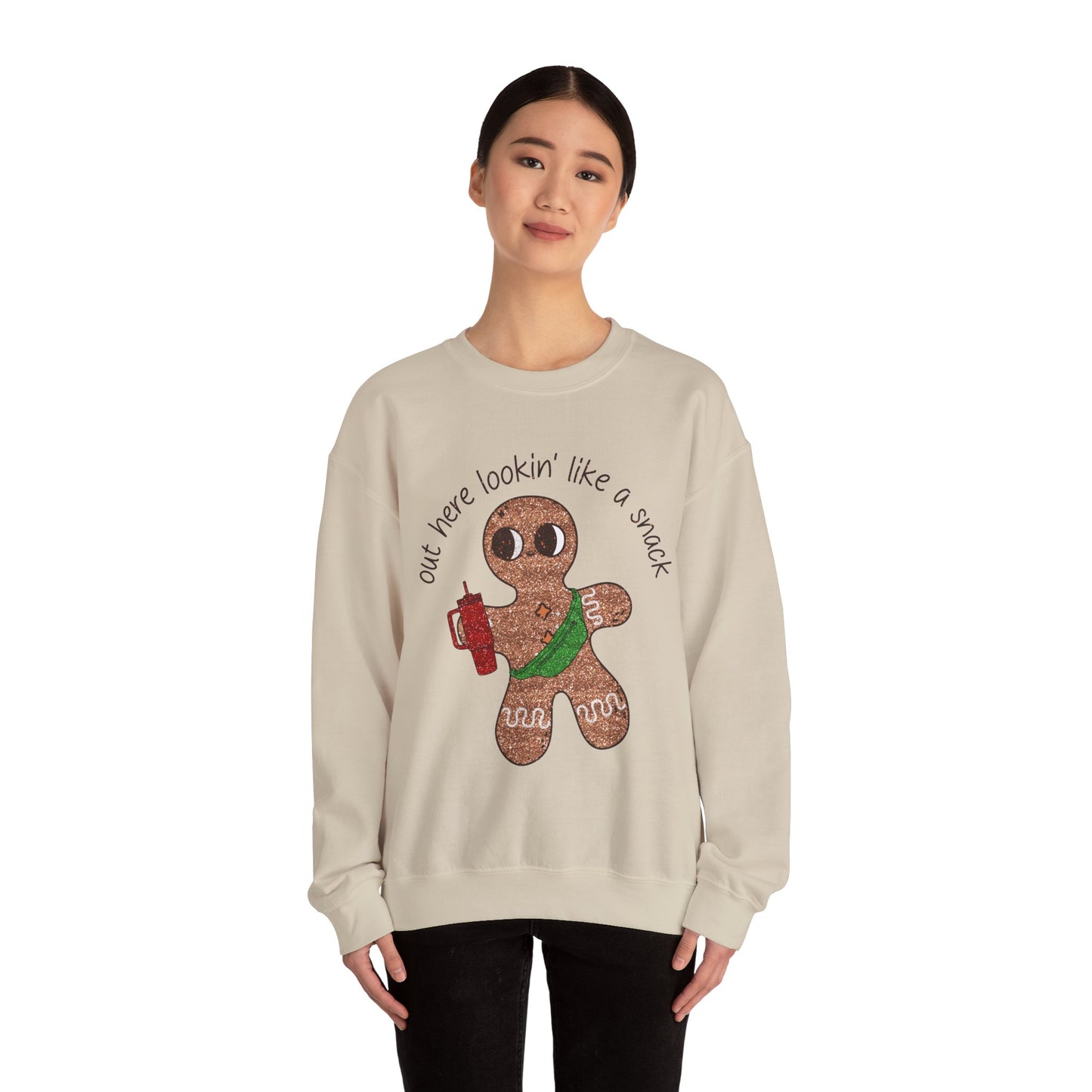 Gingerbread Cookie Sweatshirt — "Out Here Lookin' Like a Snack" Holiday Crewneck