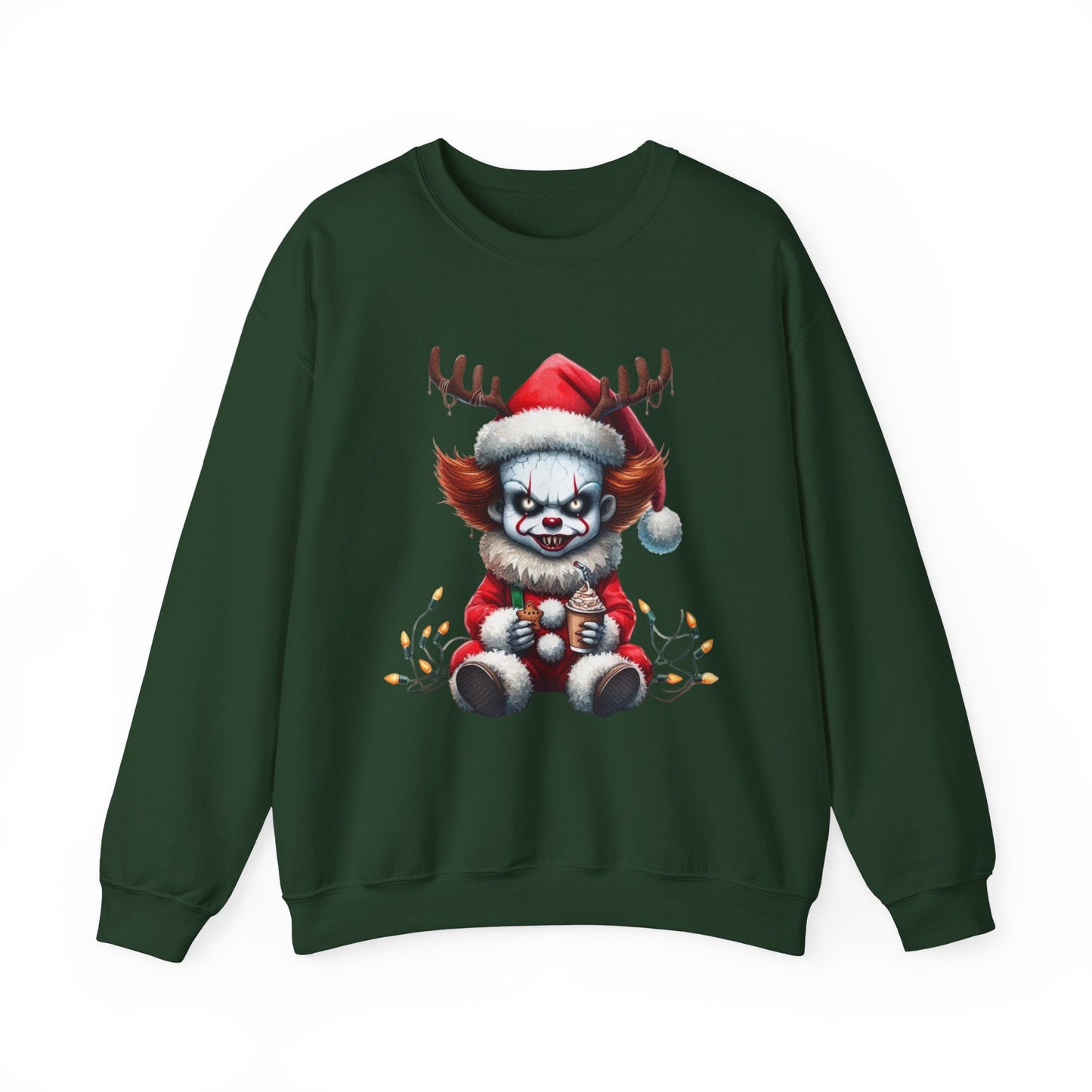 Creepy Clown Reindeer Christmas Sweatshirt