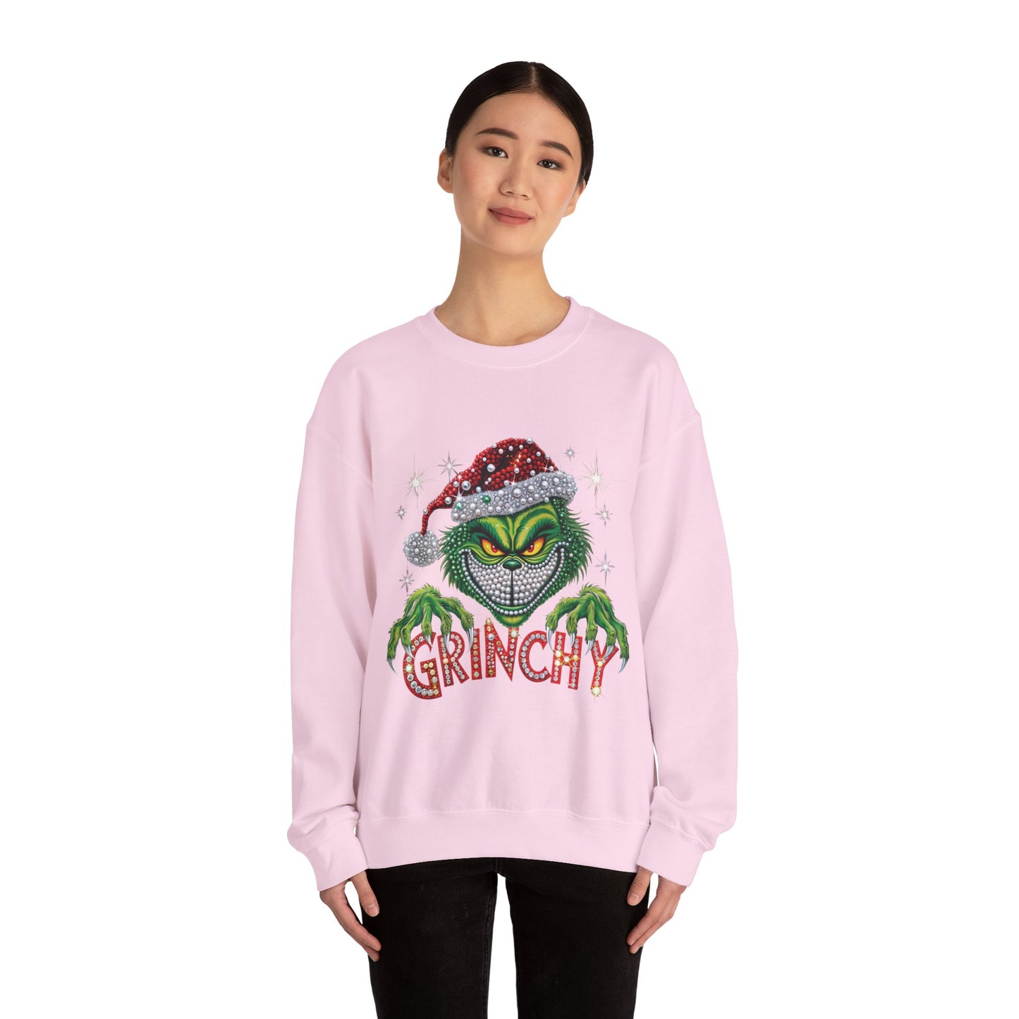 Grinchy Holiday Sweatshirt — Vintage Grinch Santa Crewneck