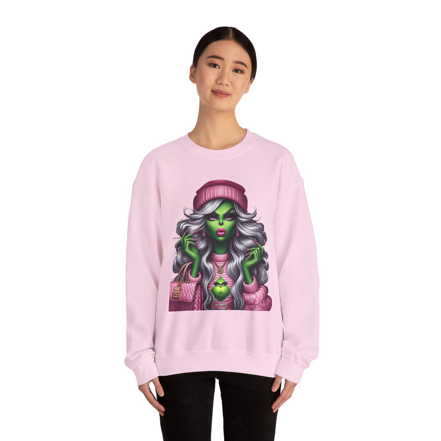 Witchy Glam Crewneck Sweatshirt – Green Glamour Girl Design