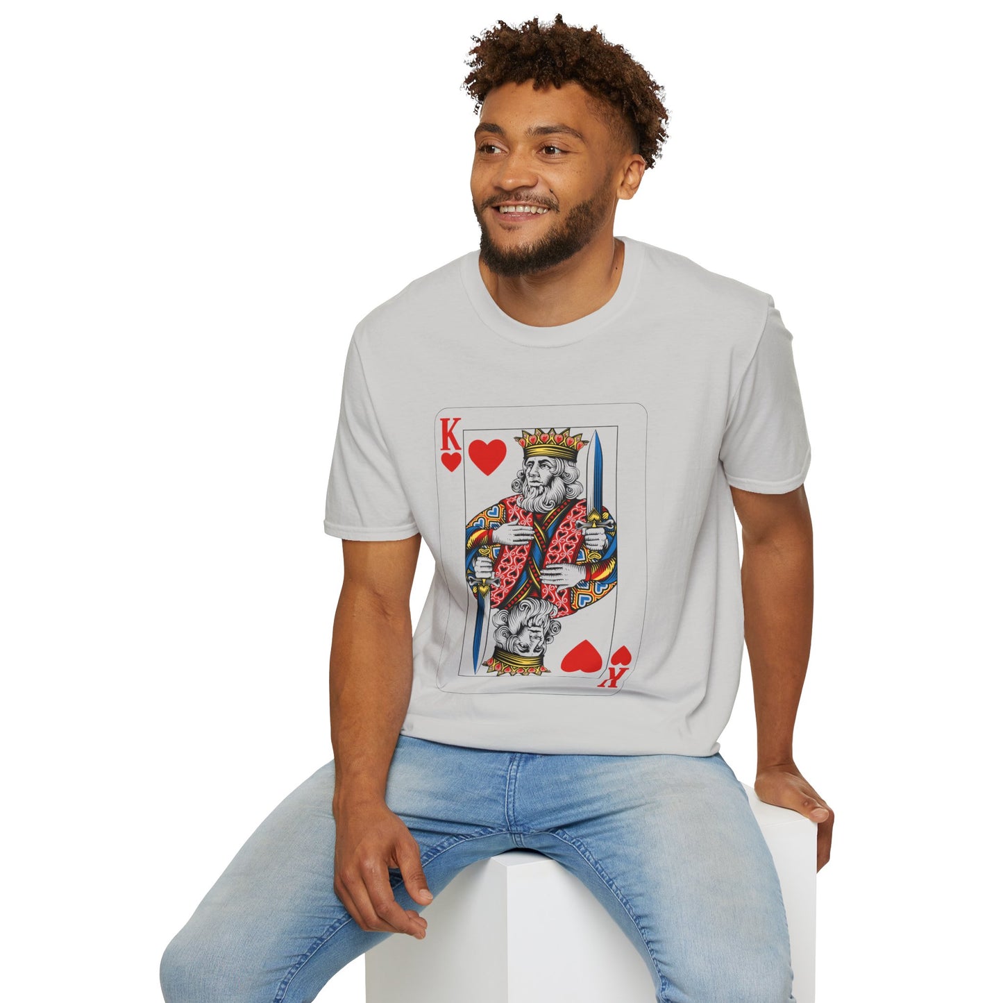 Valentines King of Hearts Unisex T-Shirt - Playful Card Design for Game Night