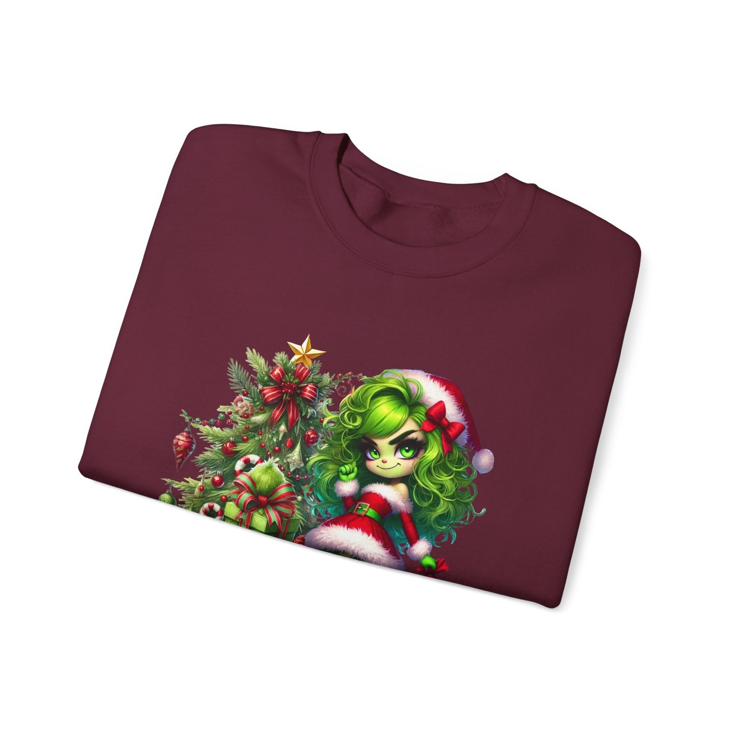 Christmas Grinch Girl Sweatshirt — "I'm Ready for CHRISTMAS!" Holiday Crewneck