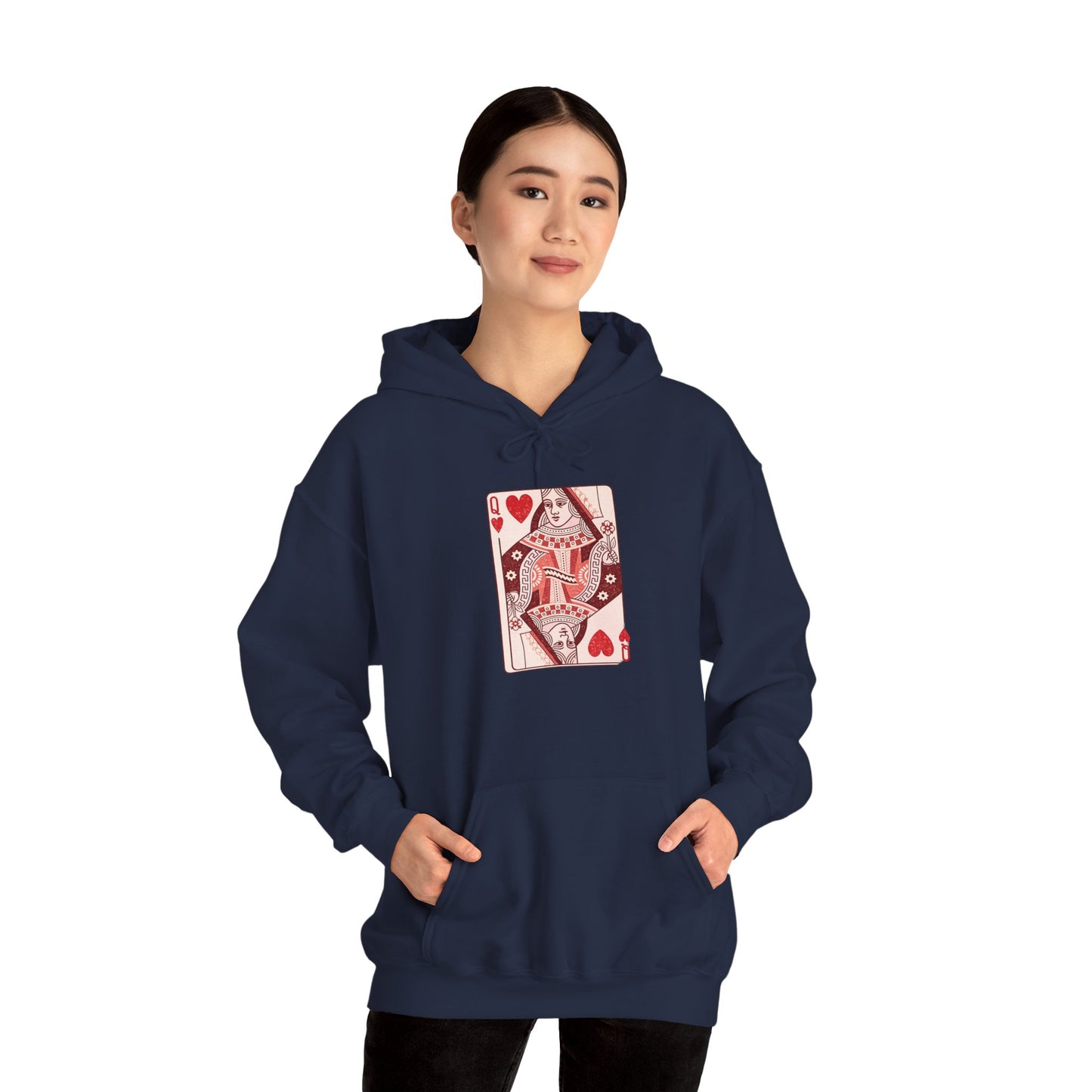 Queen of Hearts Hoodie – Vintage Playing Card Graphic Sweatshirt