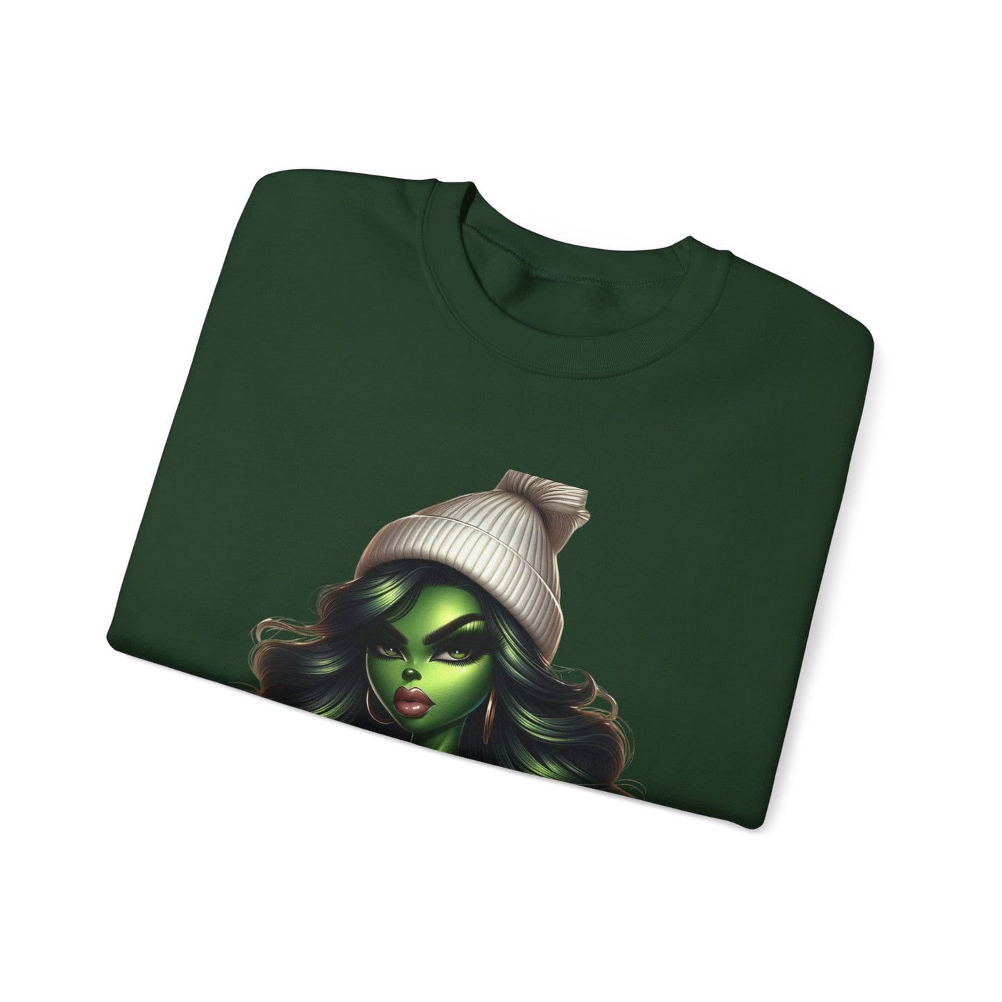 Green Witch Portrait Crewneck Sweatshirt