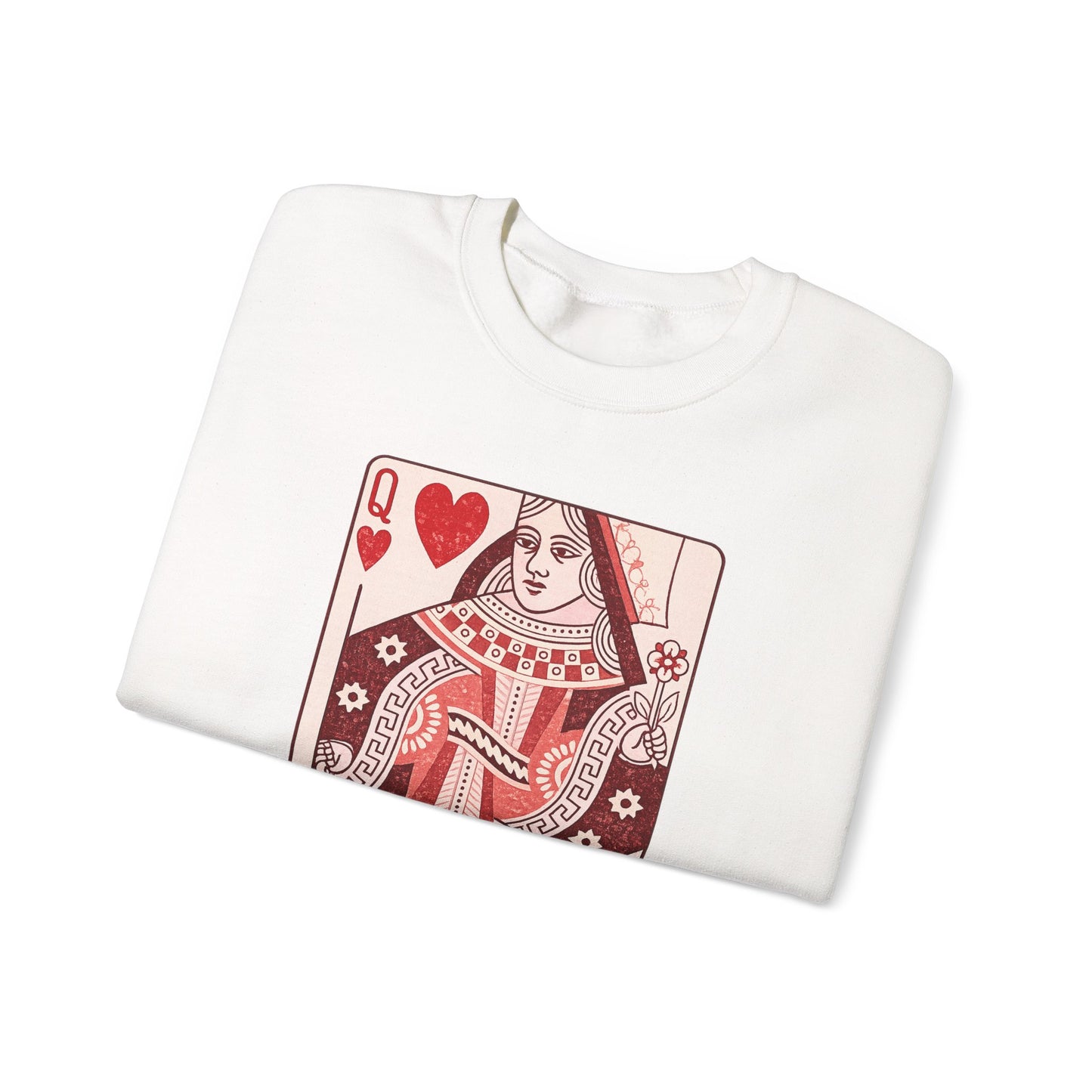 Queen of Hearts Crewneck Sweatshirt – Playing Card Graphic