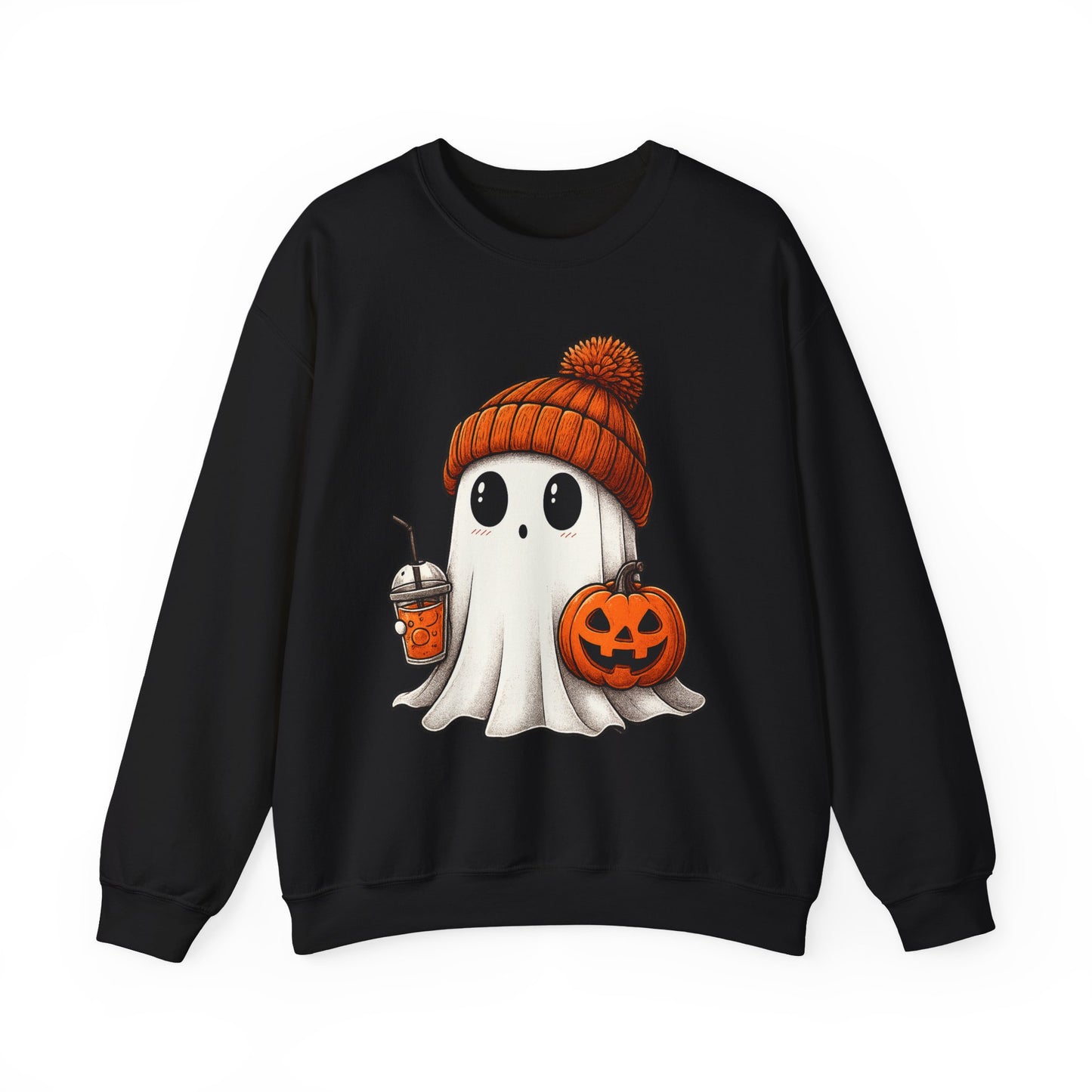 Cute Ghost Halloween Sweatshirt, Unisex Crewneck, Spooky Season Apparel, Fall Fashion, Cozy Pumpkin Sweater