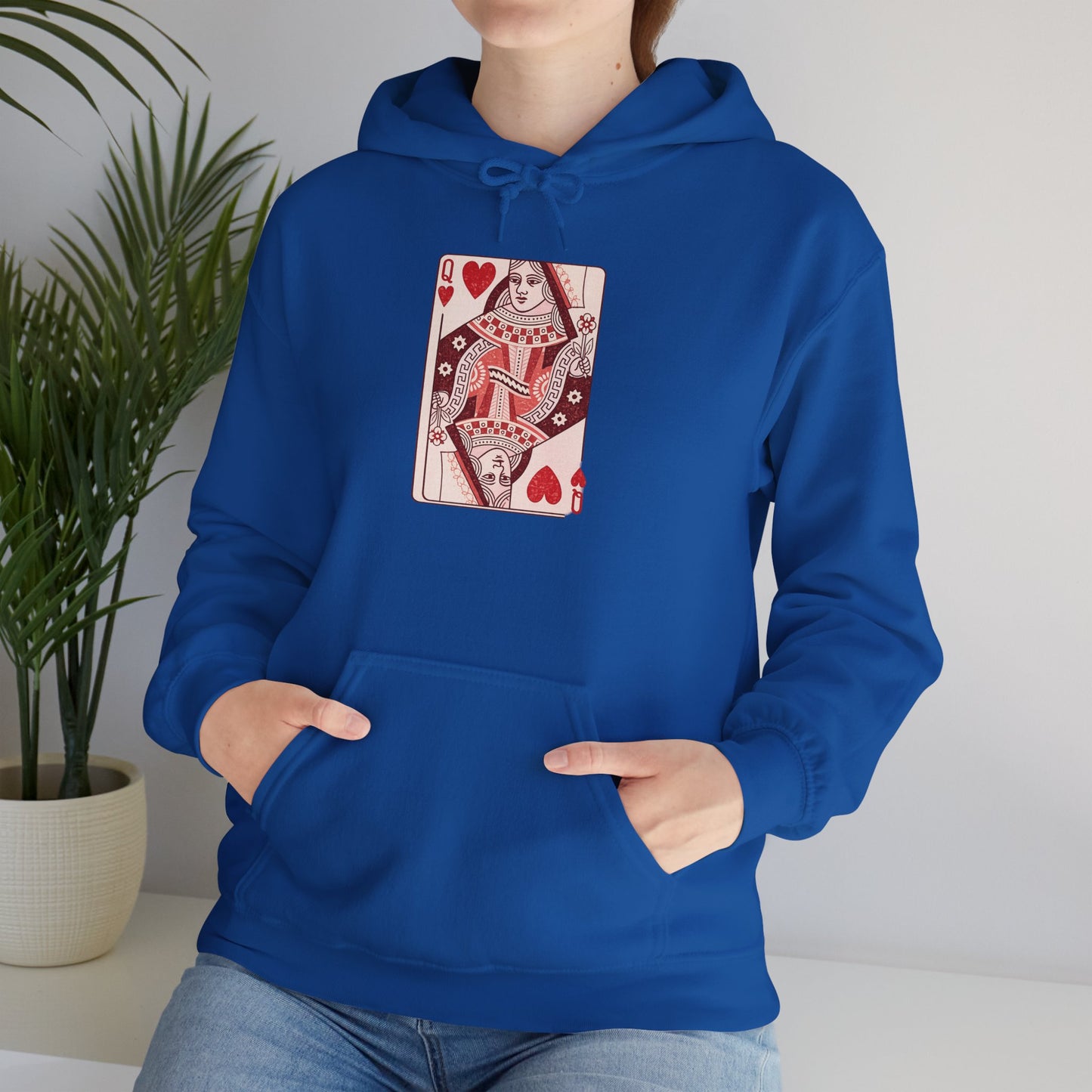 Queen of Hearts Hoodie – Vintage Playing Card Graphic Sweatshirt