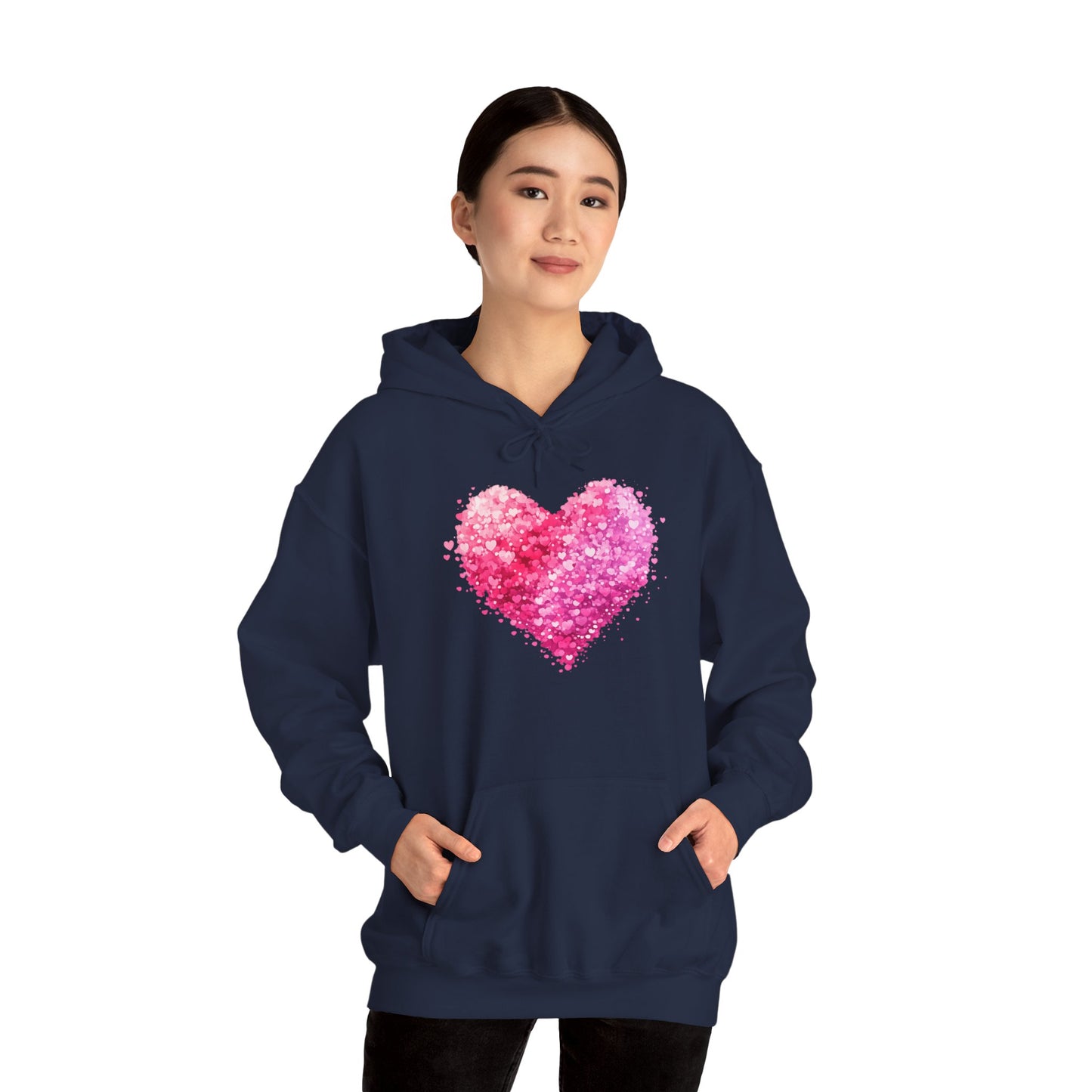 Cupid Skeleton Hoodie — Gothic Valentine Skeleton with Pink Hearts Pullover