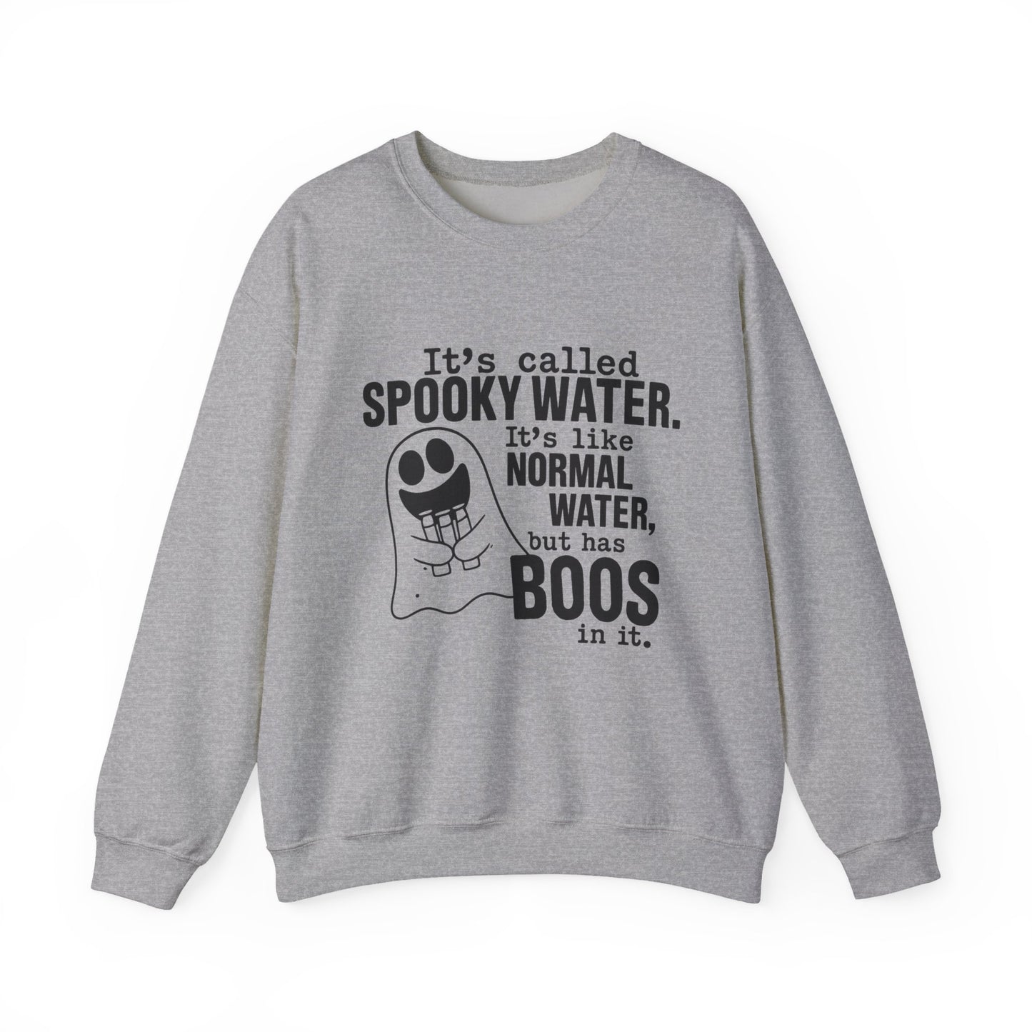 Spooky Water Crewneck Sweatshirt - Fun Halloween Apparel, Unisex Sweatshirt, Cozy Ghost Shirt, Gift for Halloween Lovers, Cute Fall Fashion