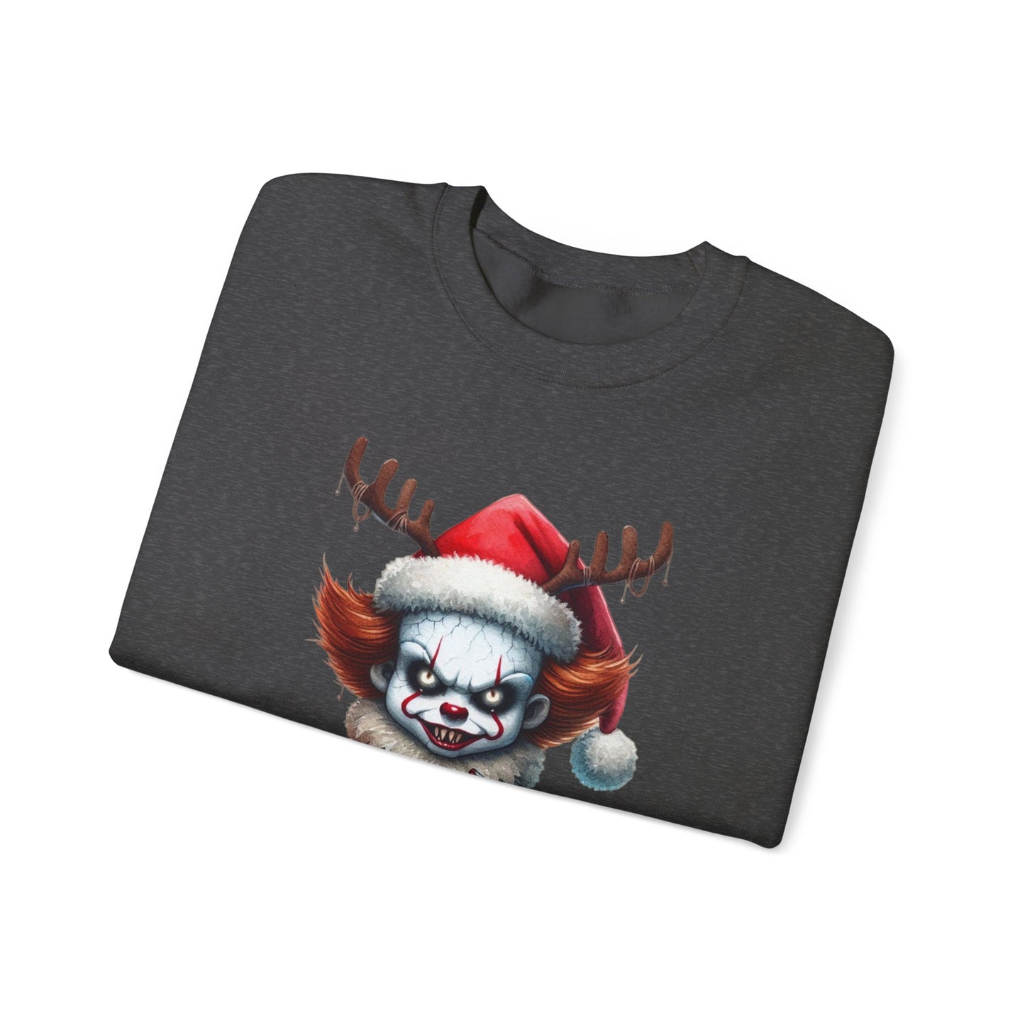 Creepy Clown Reindeer Christmas Sweatshirt