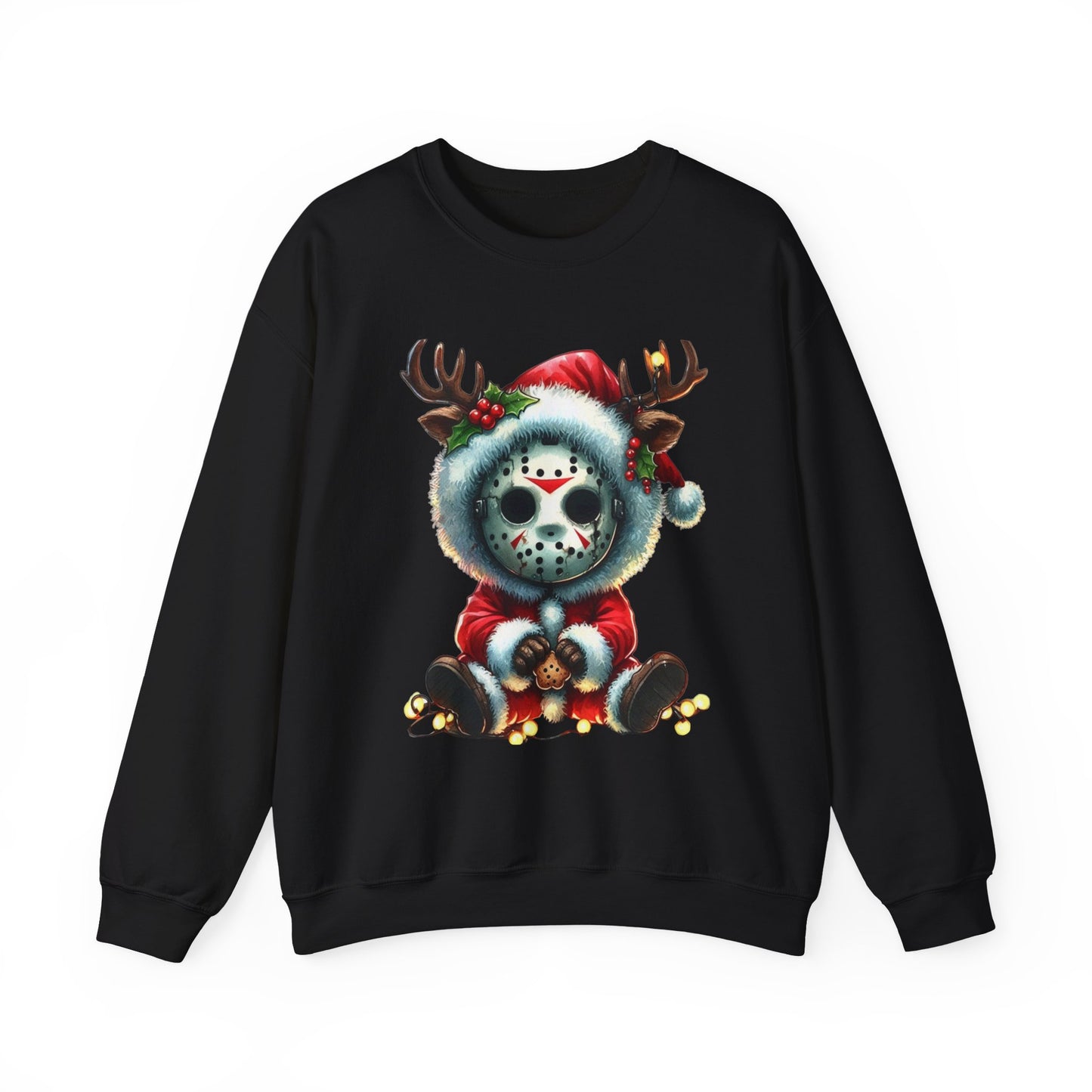 Christmas Jason Mask Sweatshirt — Cute Horror Holiday Crewneck