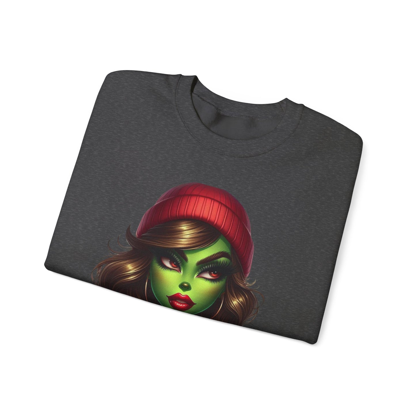 Witchy Green Girl Sweatshirt — Gothic Halloween Crewneck