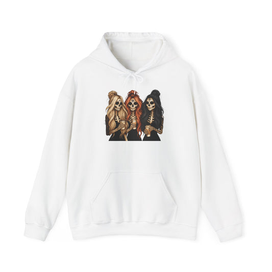 Sassy Skeletons Hoodie, Unisex Heavy Blend Hoodie, Halloween Hoodie, Spooky Cozy Wear, Gift for Horror Fans, Trendy Skeleton Hoodie