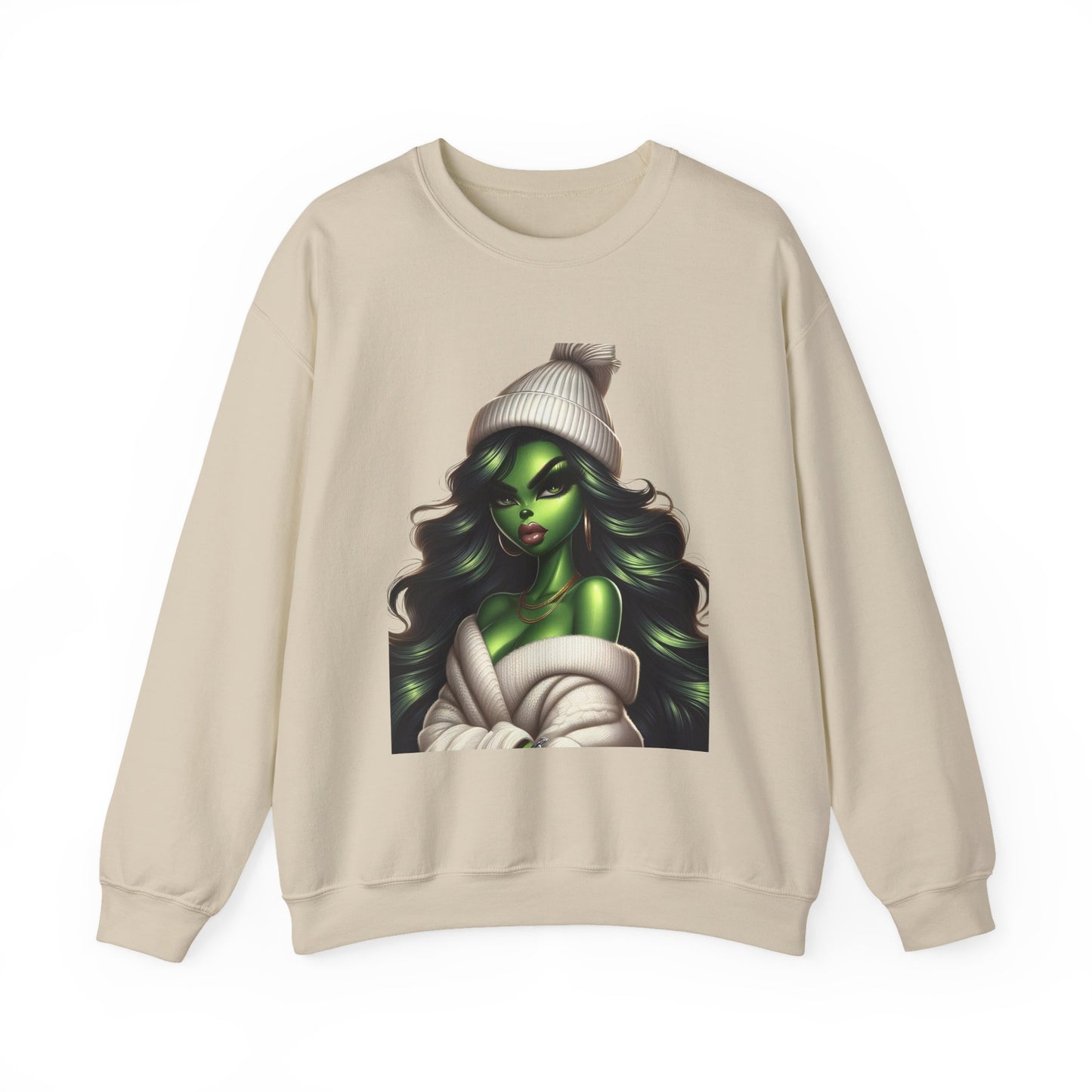 Green Witch Portrait Crewneck Sweatshirt