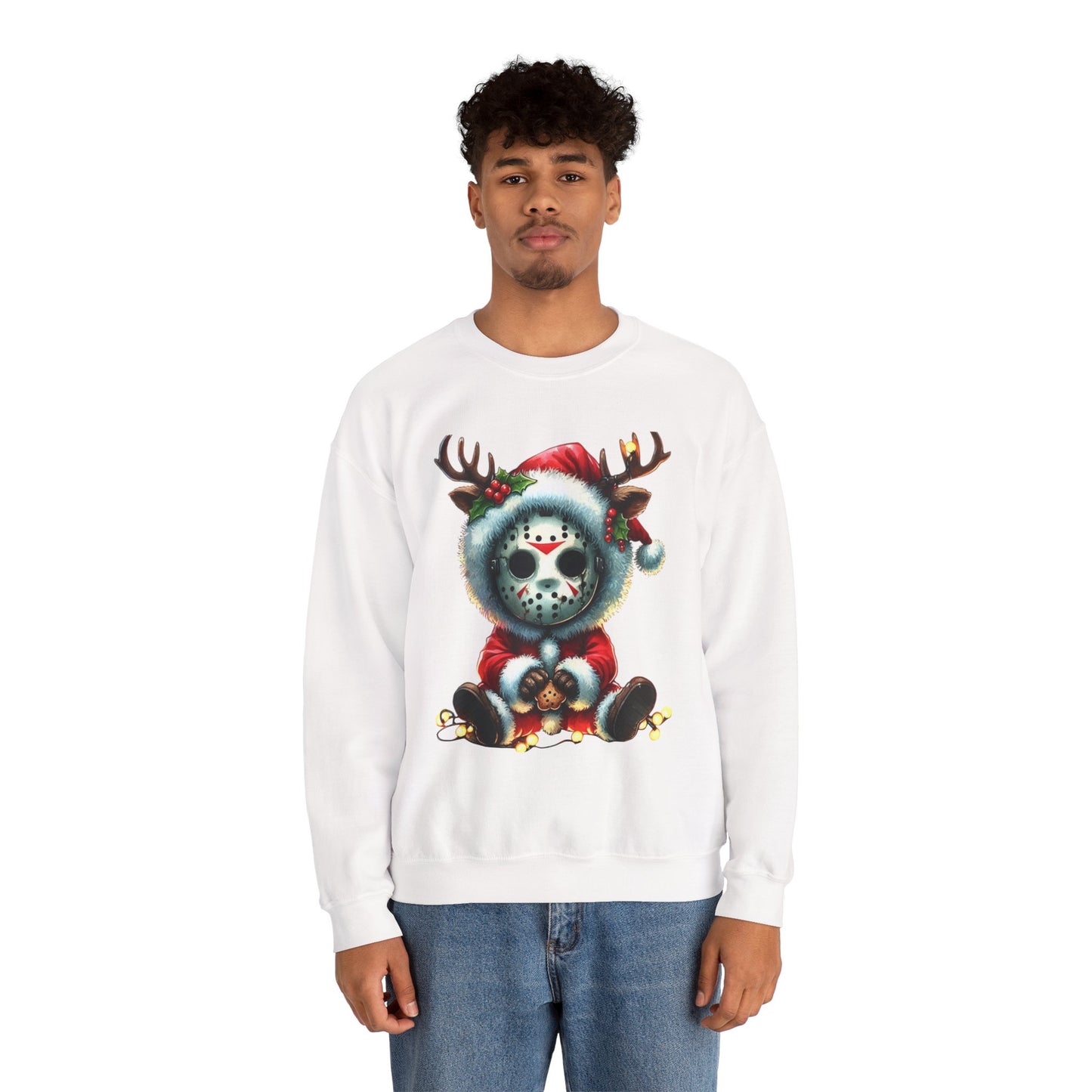 Christmas Jason Mask Sweatshirt — Cute Horror Holiday Crewneck