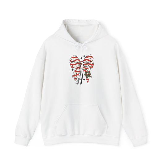 Festive Bow Hoodie for Holiday Cheer, Cozy Gift for Friends, Christmas Style, Winter Fashion, Comfortable Hoodie