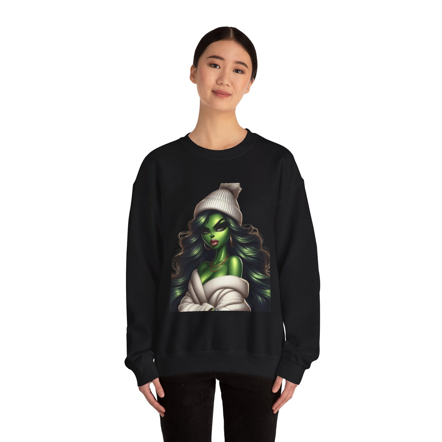 Green Witch Portrait Crewneck Sweatshirt