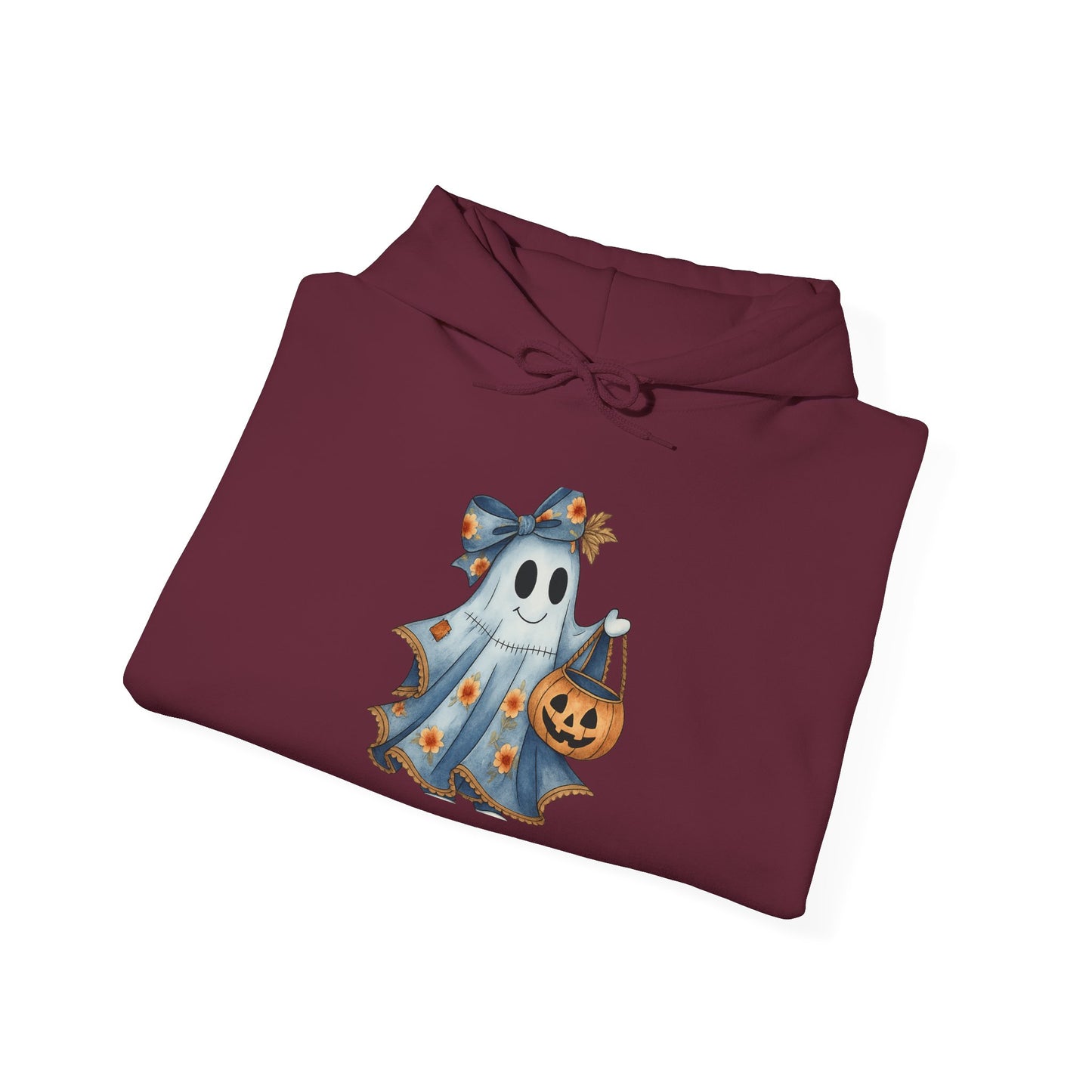 Ghostly Fun Hooded Hoodie, - Halloween Spirit, Cozy Comfort, Unisex Style, Casual Wear, Spooky Gift
