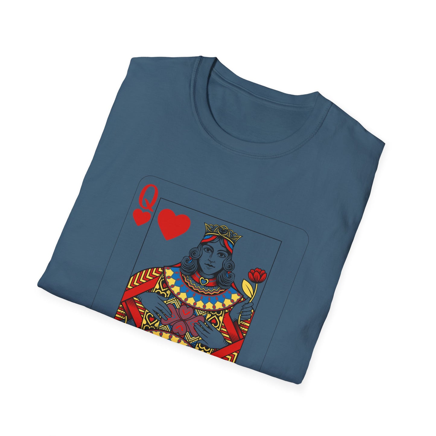 Valentines Queen of Hearts Unisex Softstyle T-Shirt - Card Inspired Design