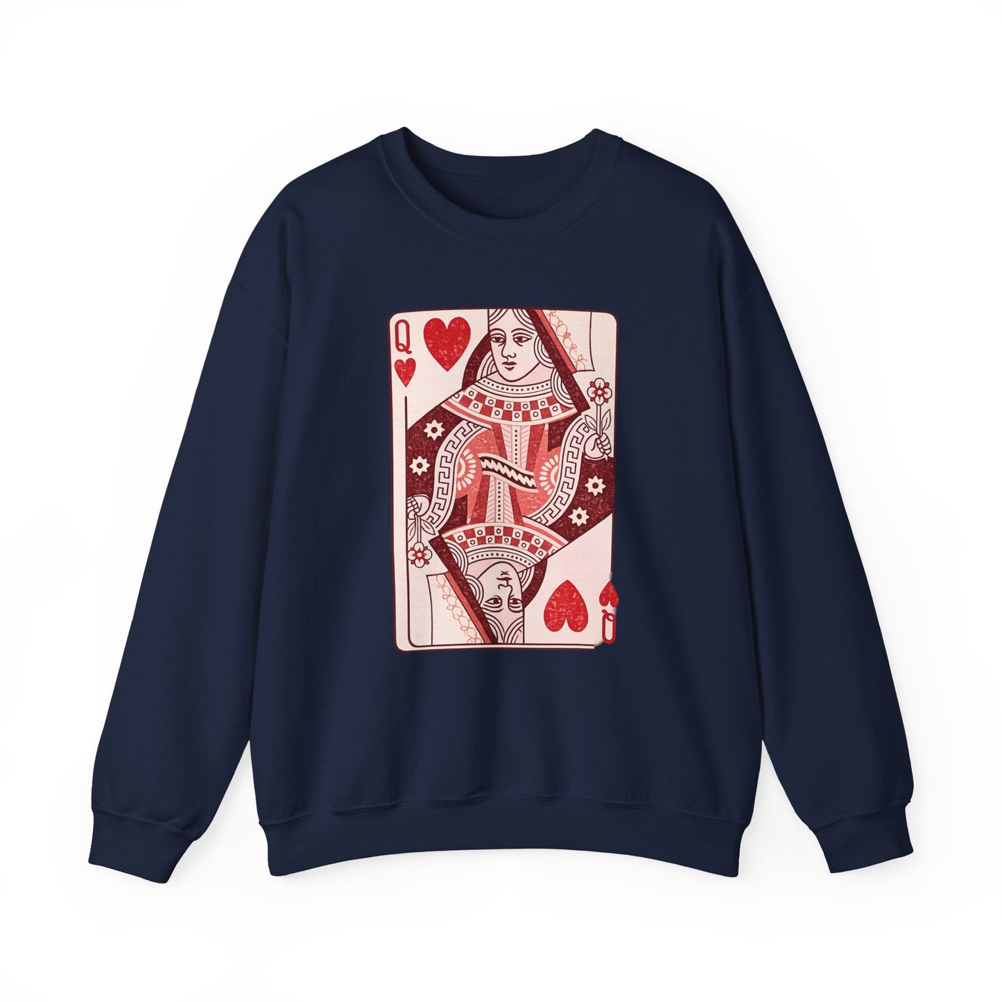 Queen of Hearts Crewneck Sweatshirt – Playing Card Graphic