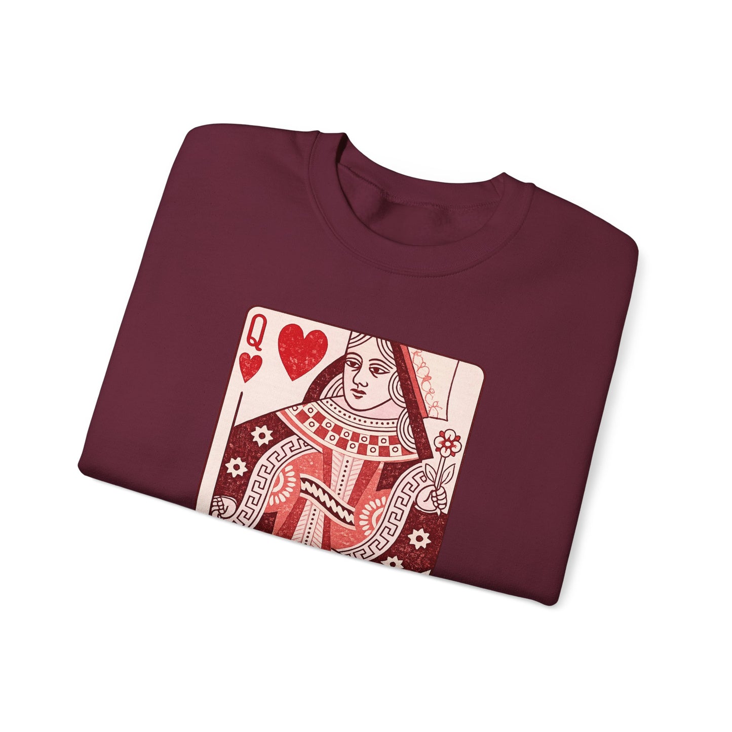 Queen of Hearts Crewneck Sweatshirt – Playing Card Graphic