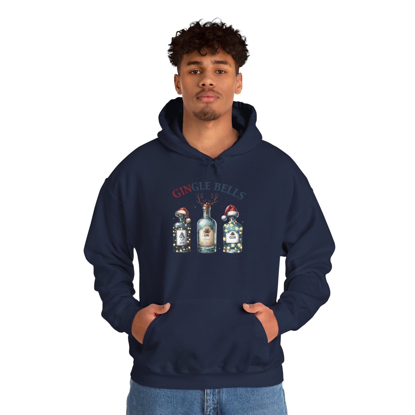 Gingle Bells Hoodie | Unisex Heavy Blend Sweatshirt for Christmas, Holiday Gifting, Cozy Fall Wear, Festive Apparel, Unique Gift