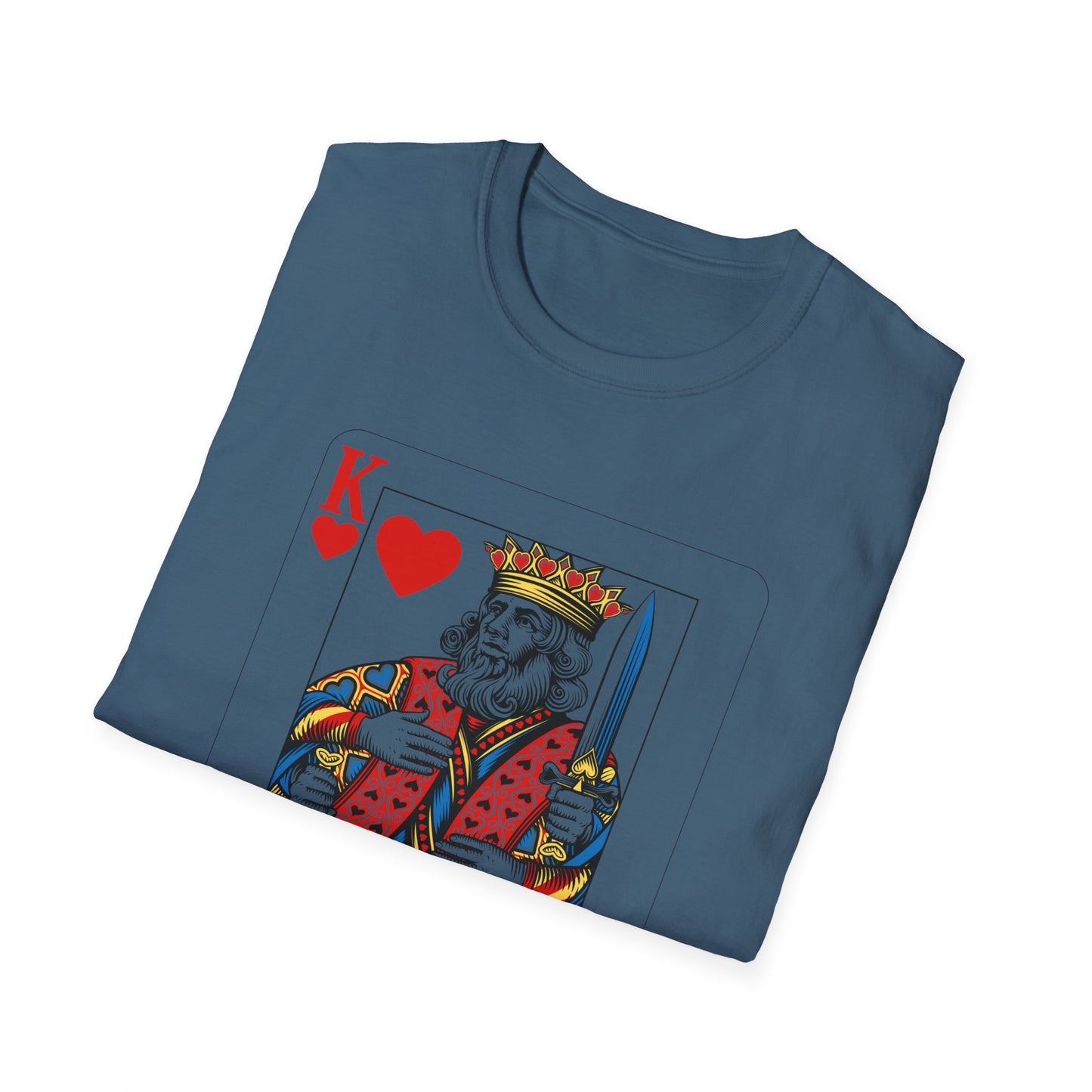Valentines King of Hearts Unisex T-Shirt - Playful Card Design for Game Night