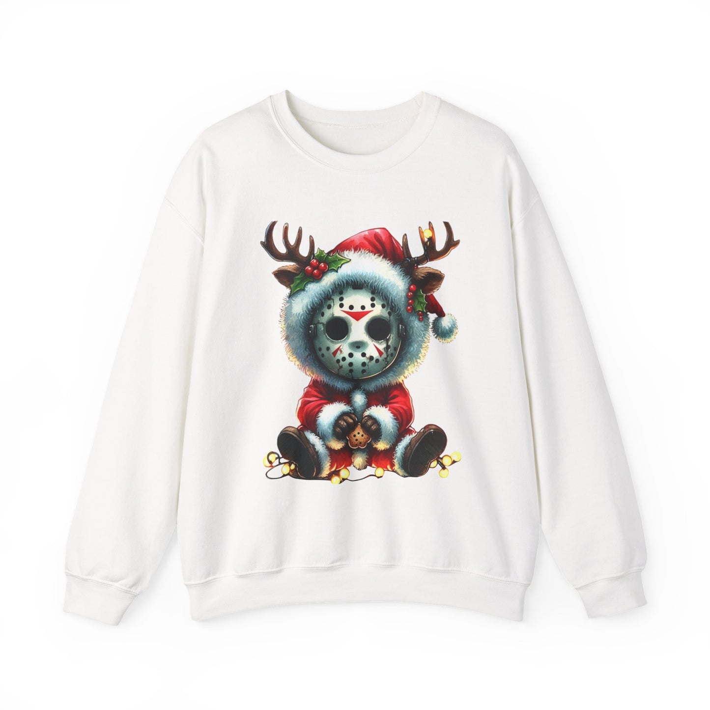 Christmas Jason Mask Sweatshirt — Cute Horror Holiday Crewneck