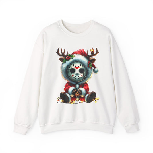 Christmas Jason Mask Sweatshirt — Cute Horror Holiday Crewneck